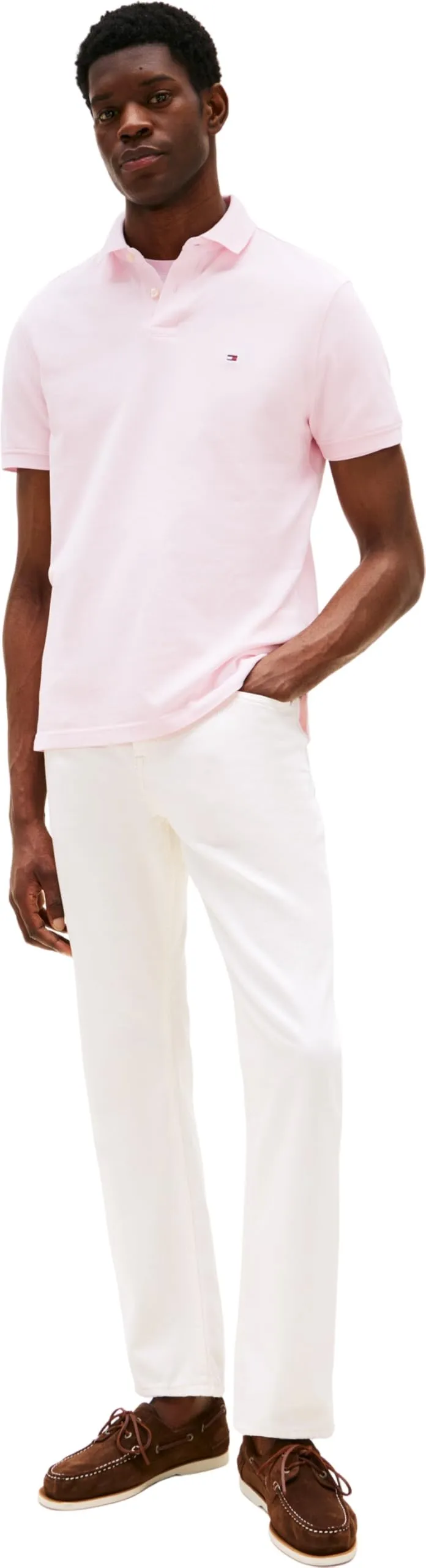 Tommy Hilfiger Uomo Maglietta Polo Maniche Corte 1985 Regular Fit, Rosa (Light Pink), S - immagine 5