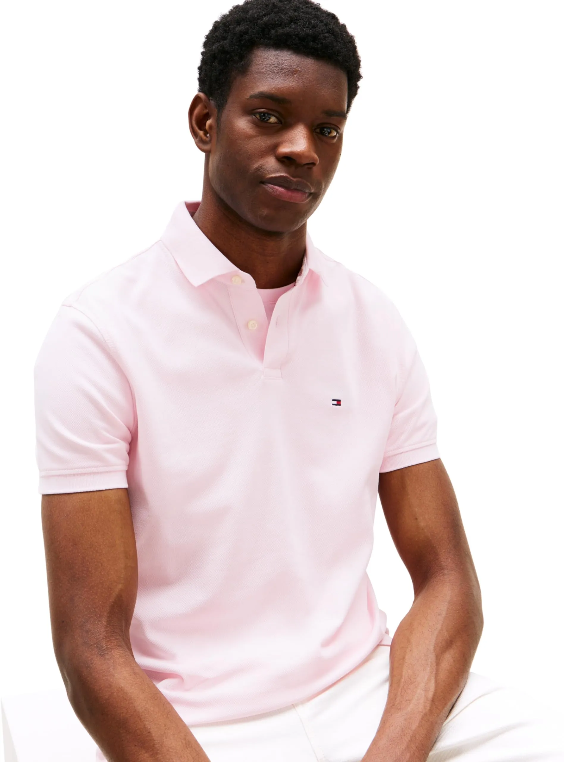 Tommy Hilfiger Polo Maniche Corte 1985 Regular Fit, Rosa (Light Pink), L - immagine 4