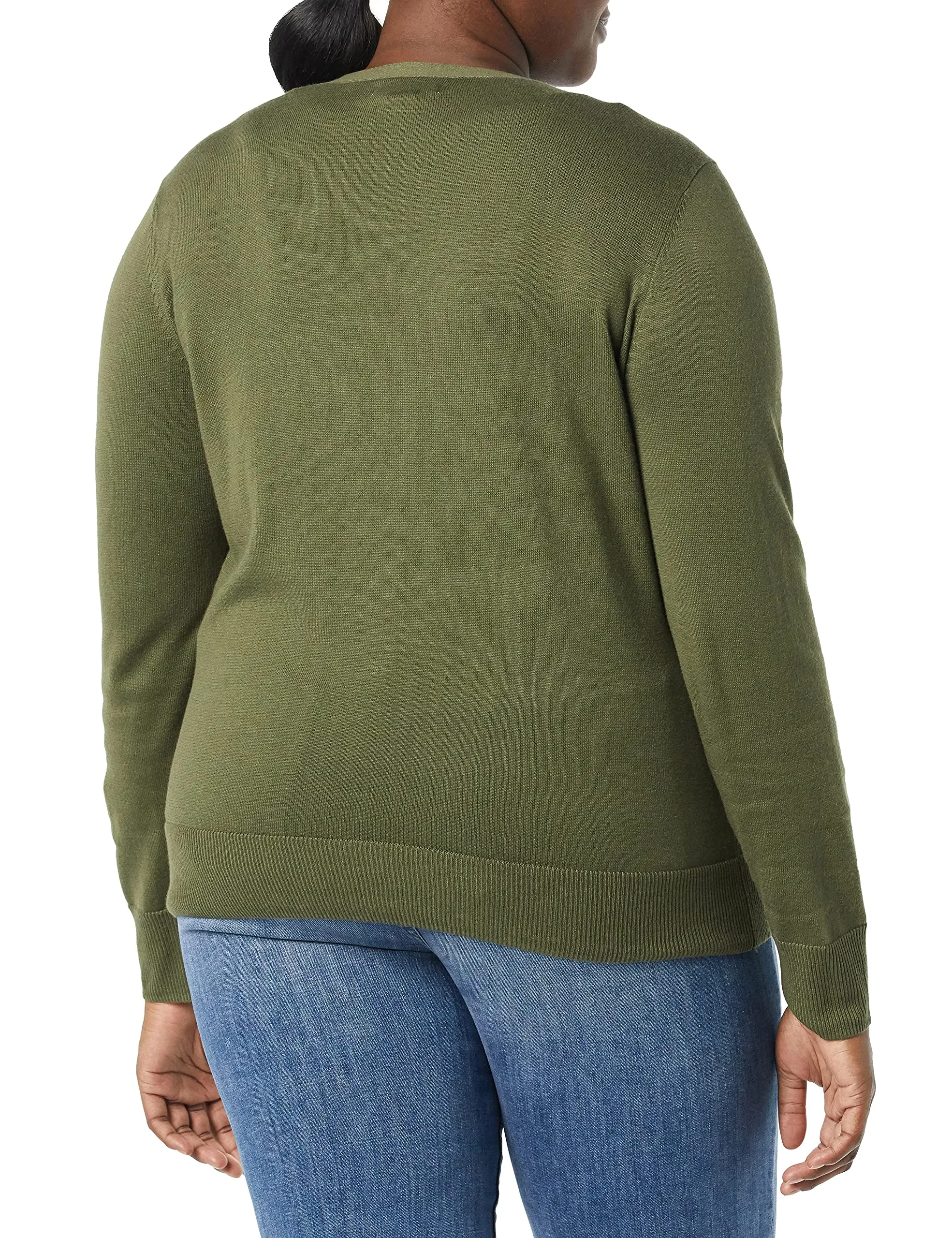 Amazon Essentials Felpa Cardigan Leggera Donna, Verde Oliva, XXL - immagine 5