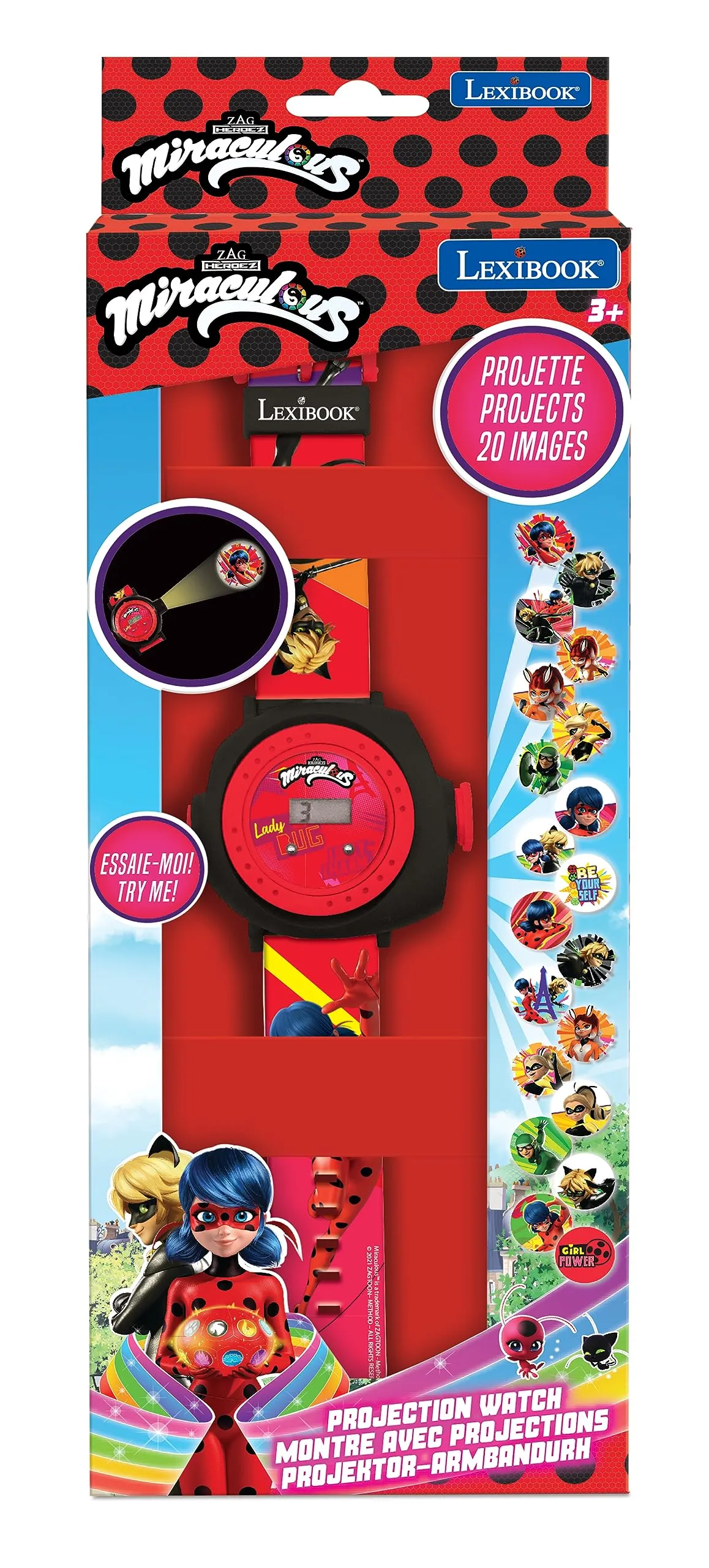 Lexibook Miraculous Ladybug Chat Noir Projection Watch DMW050MI - immagine 4