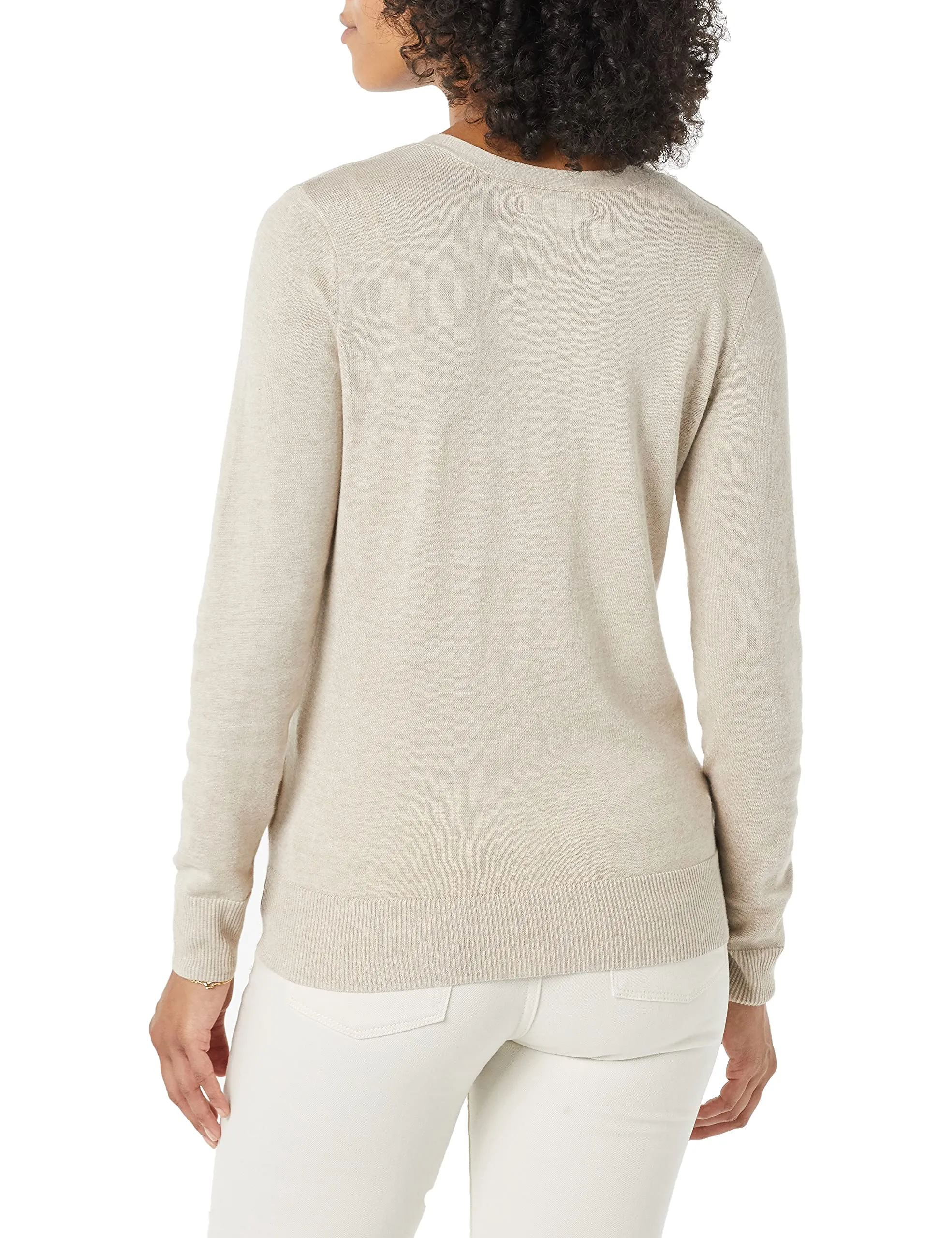 Amazon Essentials Felpa Cardigan Leggera Donna, Avena Chiaro, L - immagine 3