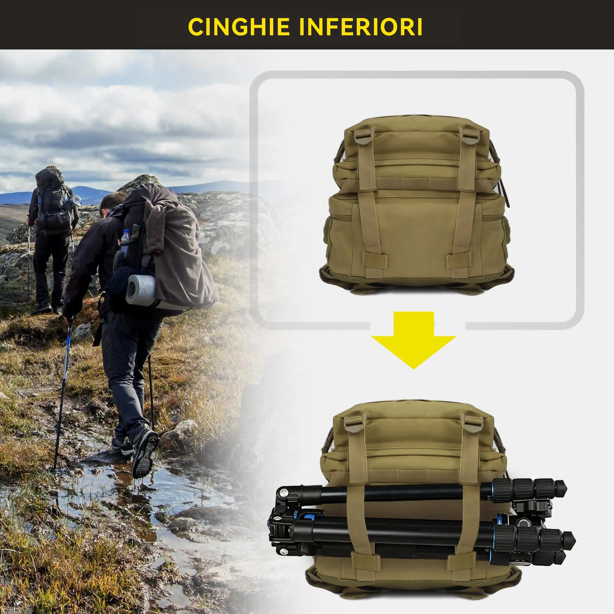Zavothy Zaino Tattico Militare 45L Khaki - immagine 6