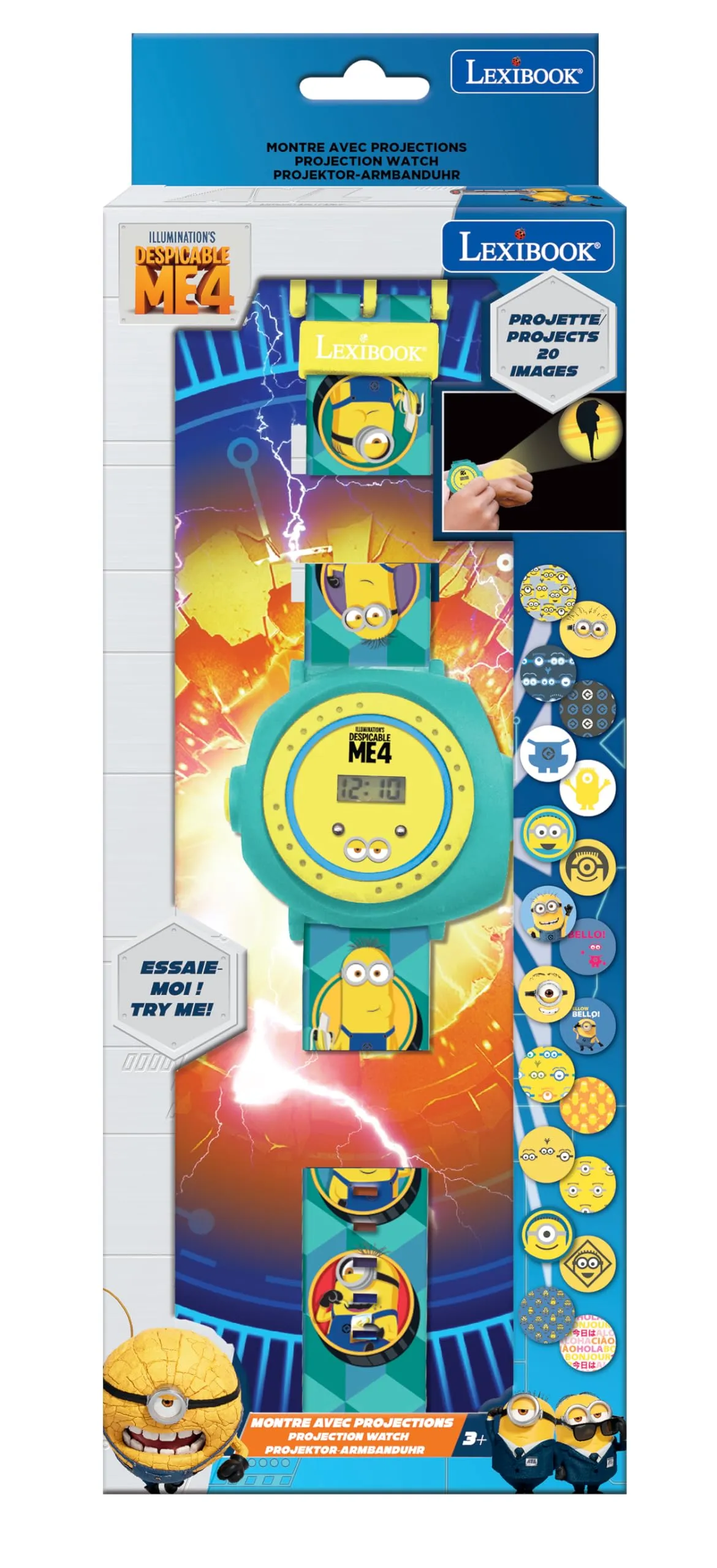 Lexibook Despicable Me Minions Orologio da proiezione digitale DMW050DES Blu/Giallo - immagine 3