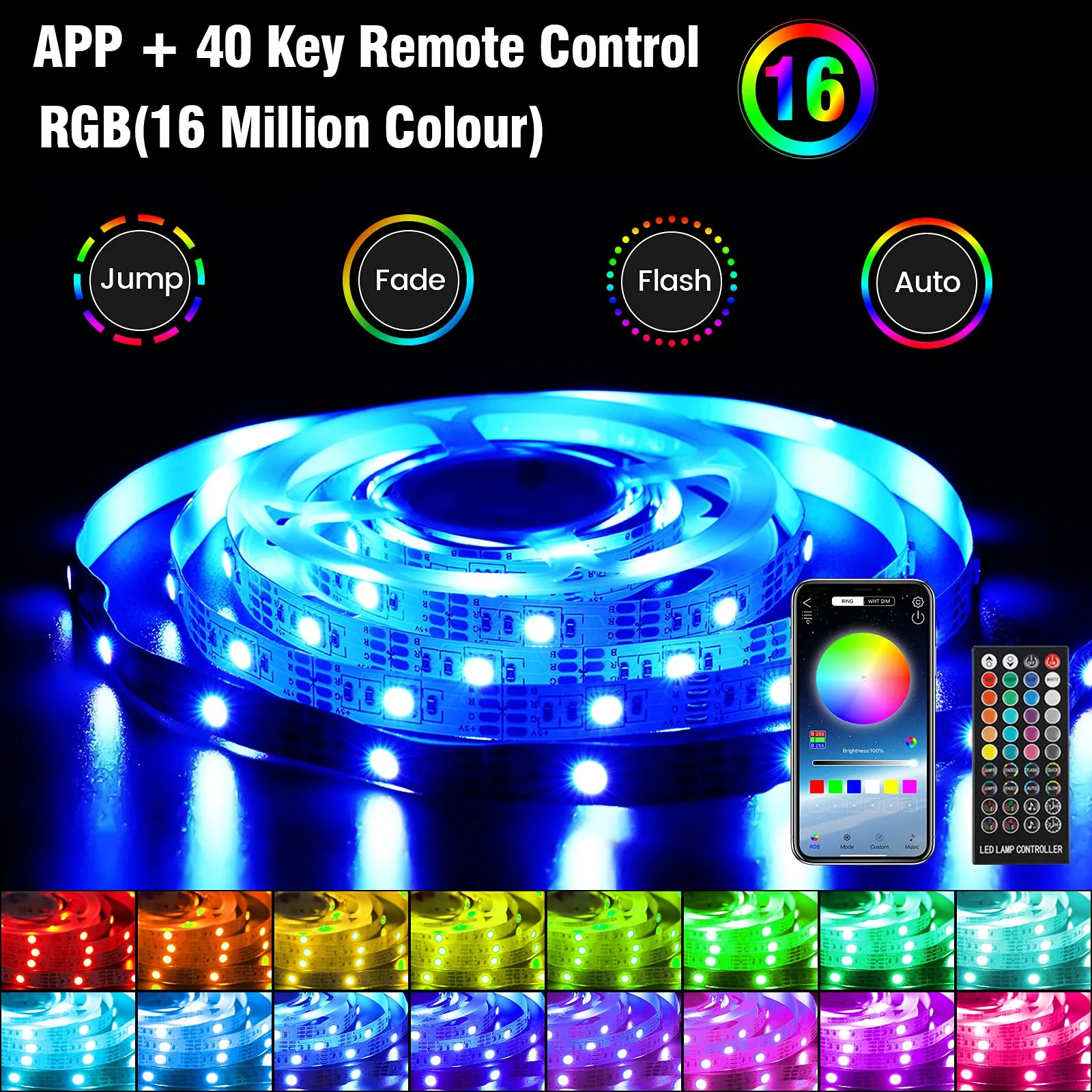 Enteenly Striscia LED TV 3m, Retroilluminazione RGB USB per TV 40-65 pollici, con Telecomando e Controllo APP, Ritmo Musicale - immagine 2