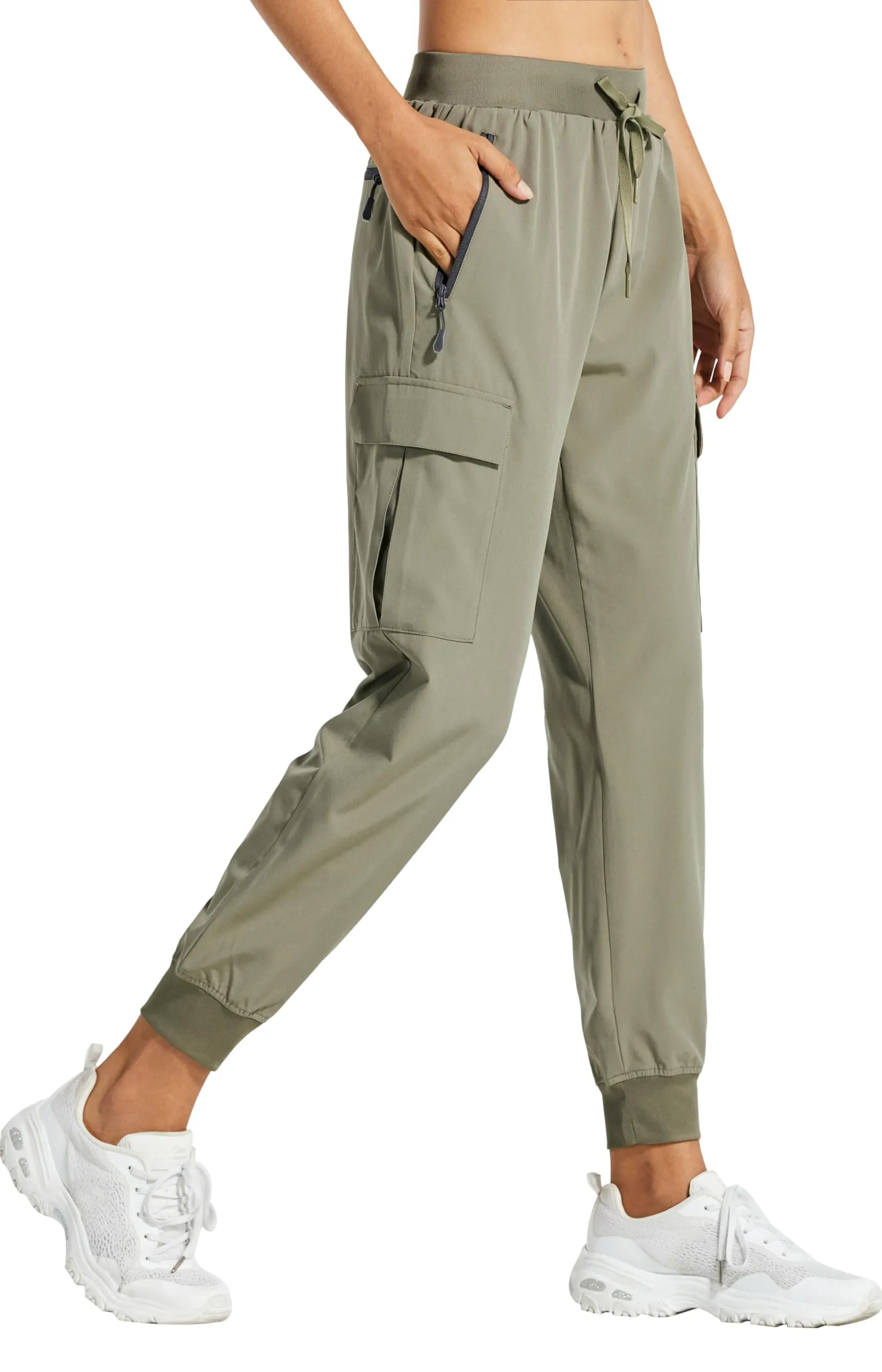 Libin Pantaloni Trekking Donna Cargo Jogger Estivi, Salvia, XXL - immagine 1