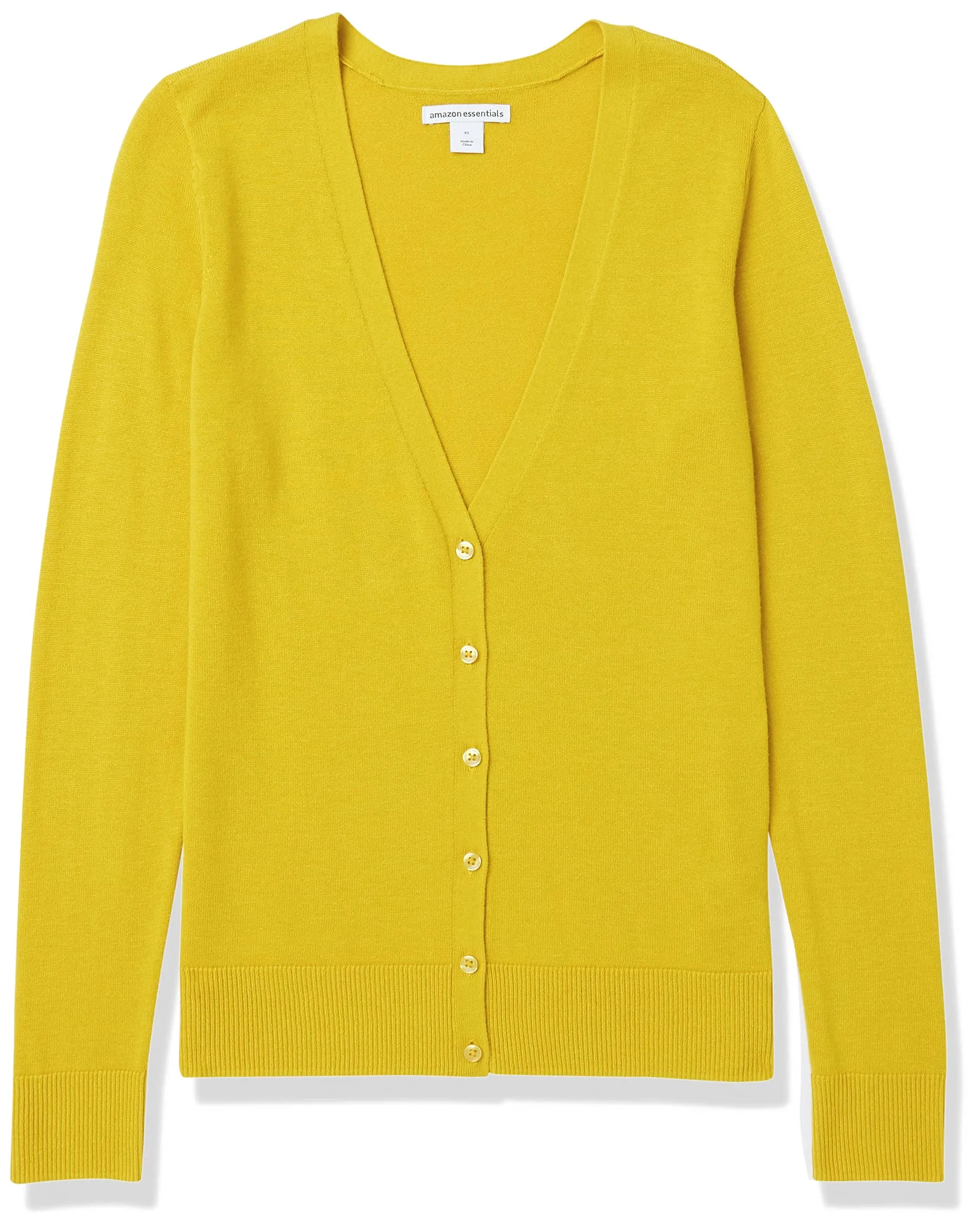 Amazon Essentials Felpa Cardigan Leggera Donna, Giallo Scuro, M - immagine 6