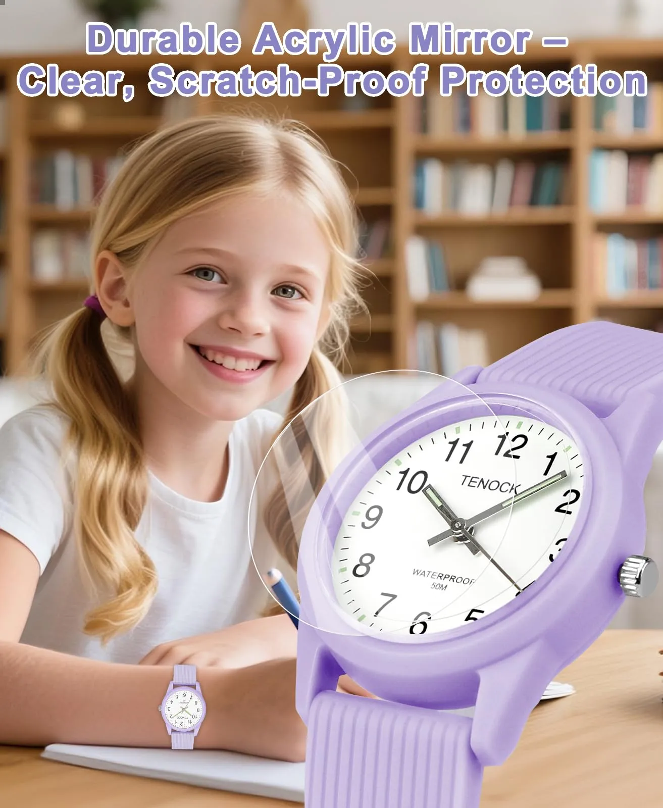 TENOCK Orologio Analogico per Bambini TE-6088 Impermeabile 50m - immagine 3