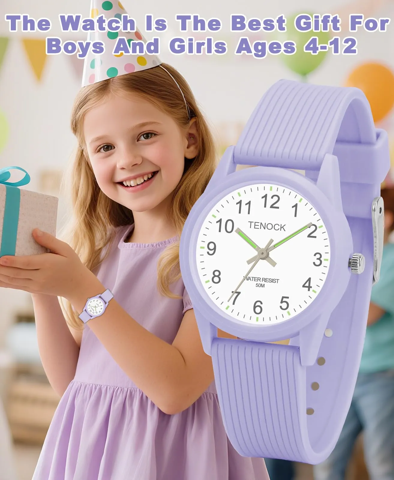 TENOCK Orologio Analogico per Bambini TE-6088 Impermeabile 50m - immagine 6