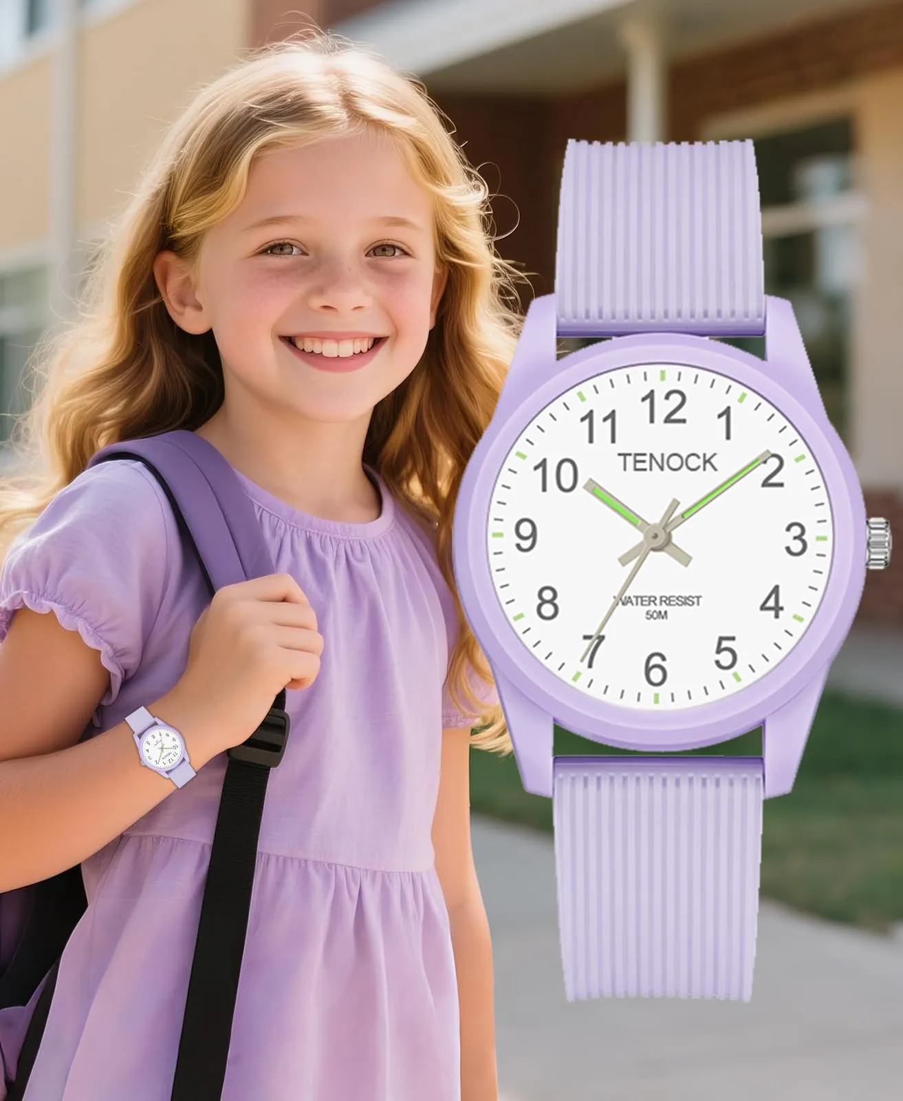 TENOCK Orologio Analogico per Bambini TE-6088 Impermeabile 50m - immagine 7