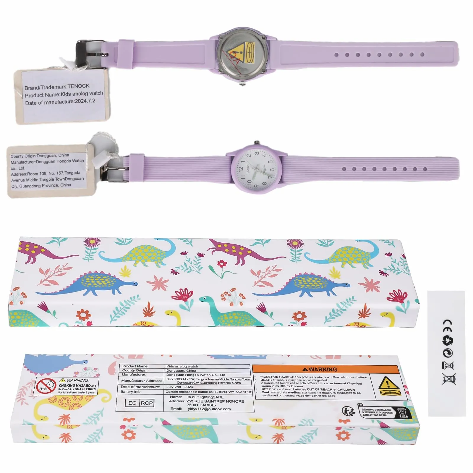 TENOCK Orologio Analogico per Bambini TE-6088 Impermeabile 50m - immagine 8