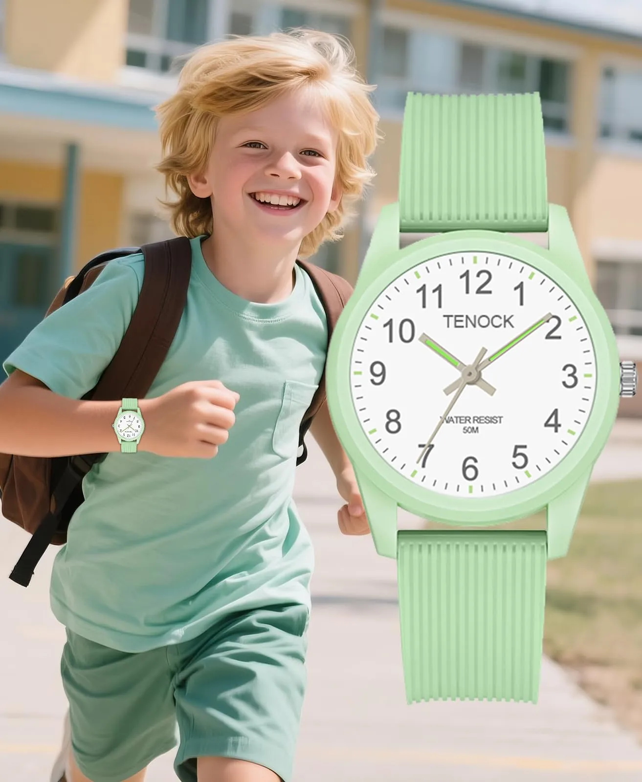 TENOCK Orologio Analogico per Bambini 50M Impermeabile TE-6088 - immagine 8