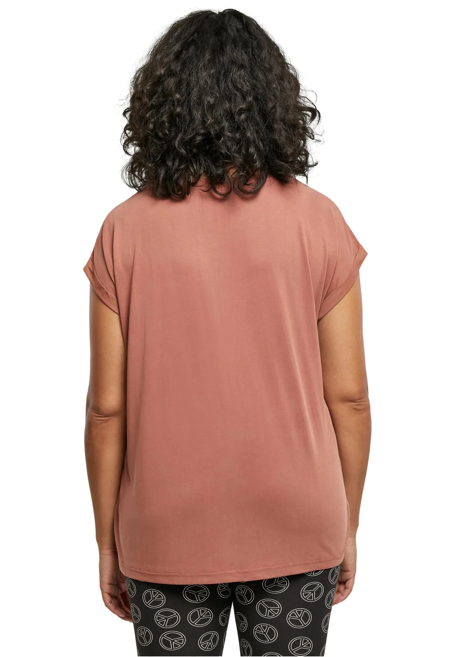 Urban Classics Extended Shoulder Tee in Modal, Terracotta, M - immagine 2