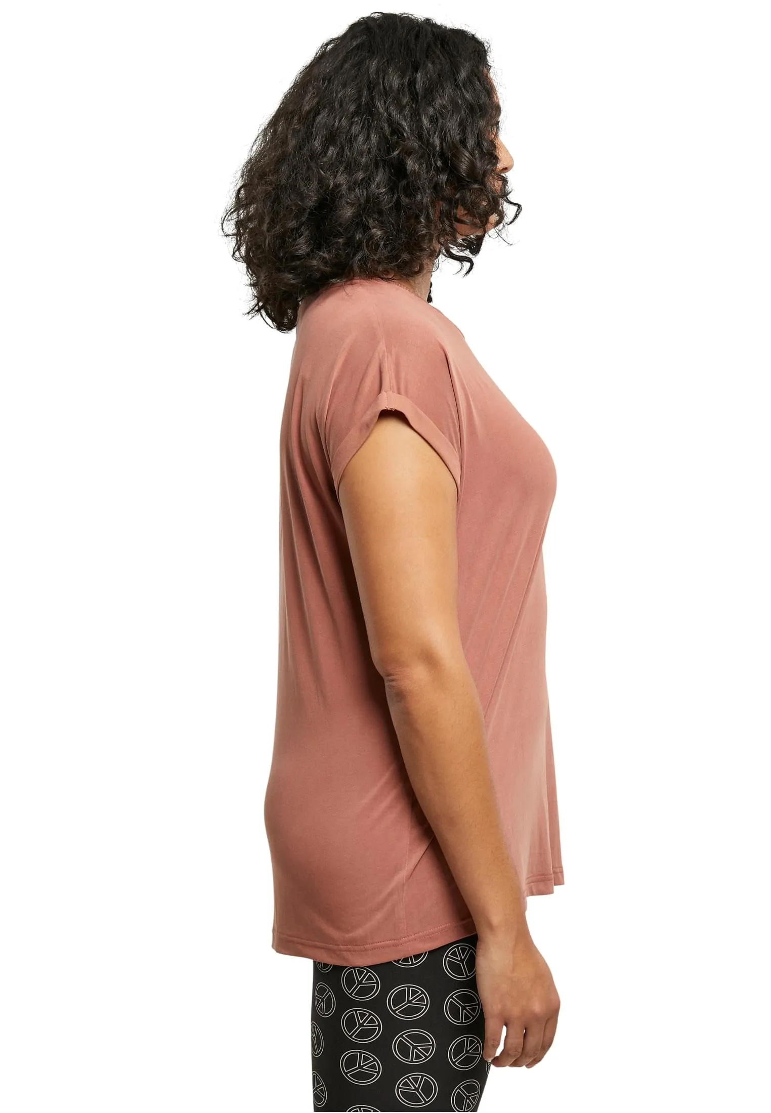 Urban Classics Extended Shoulder Tee in Modal, Terracotta, M - immagine 7