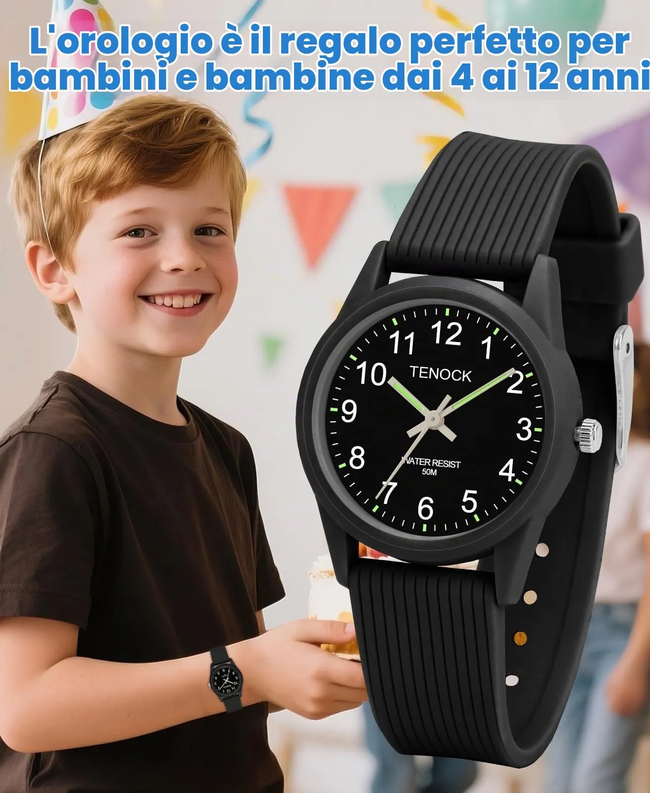 TENOCK Orologio Analogico per Bambini, 50M Impermeabile, Età 4-12 anni - immagine 6