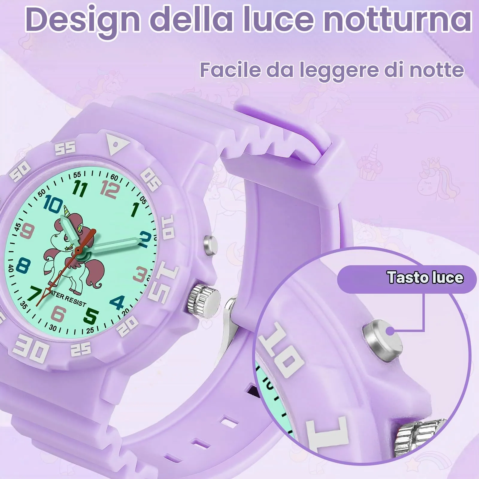 TENOCK Orologio Analogico per Bambini, Luce Notturna, Impermeabile 30M, per Ragazzi e Ragazze 4-12 Anni - immagine 3