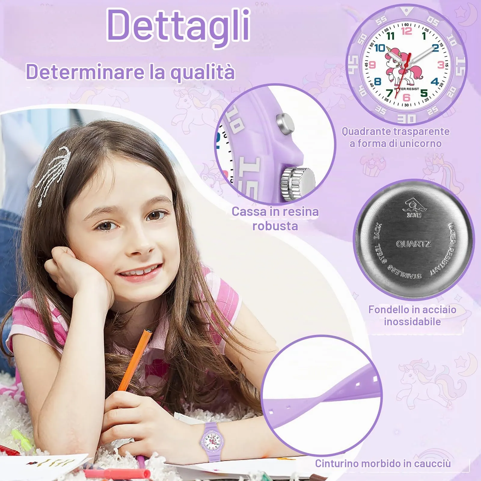 TENOCK Orologio Analogico per Bambini, Luce Notturna, Impermeabile 30M, per Ragazzi e Ragazze 4-12 Anni - immagine 4