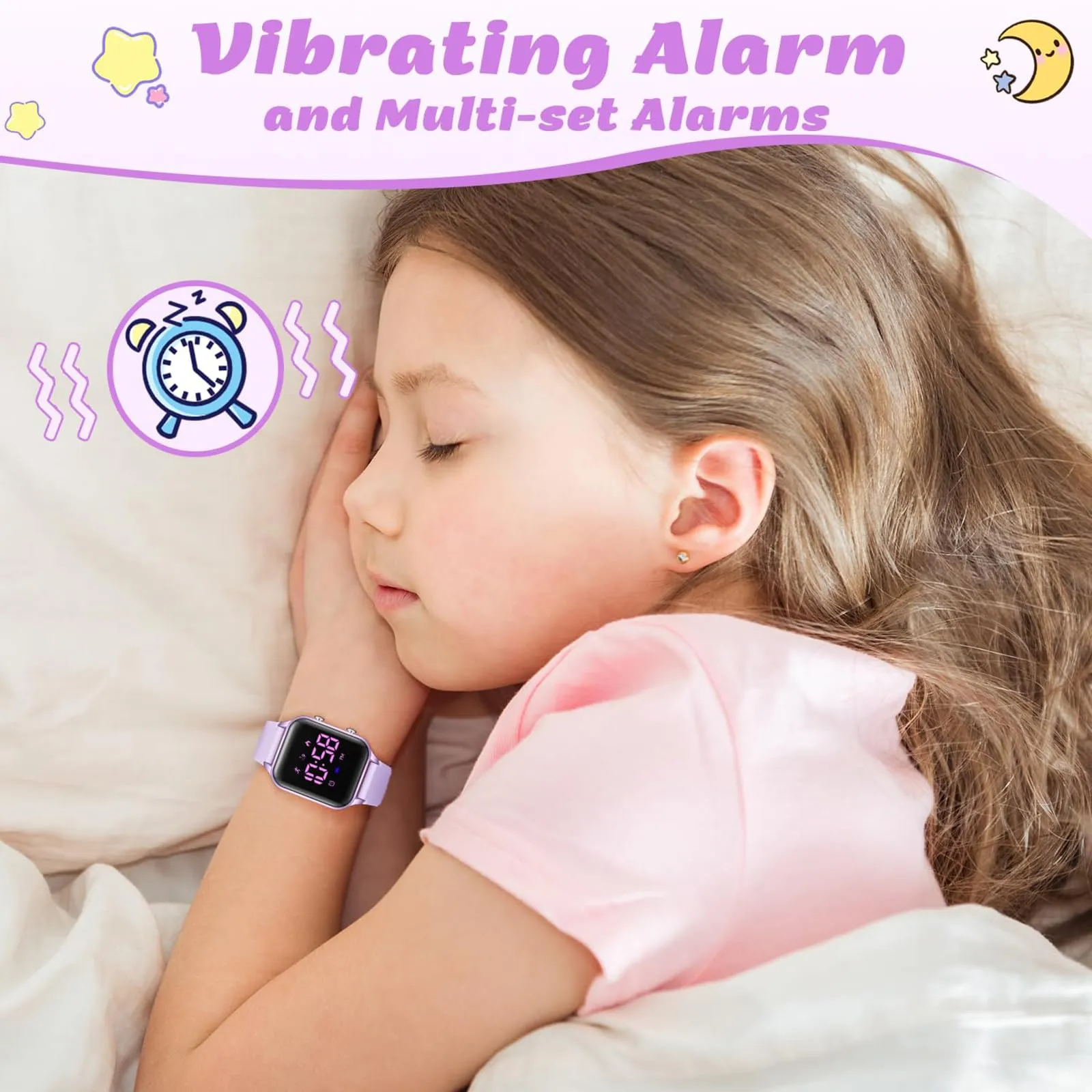 Timever Orologio Digitale per Bambini con Contapassi, Sveglia, Cronometro, Luce e Data - Cinturino in Silicone - immagine 4