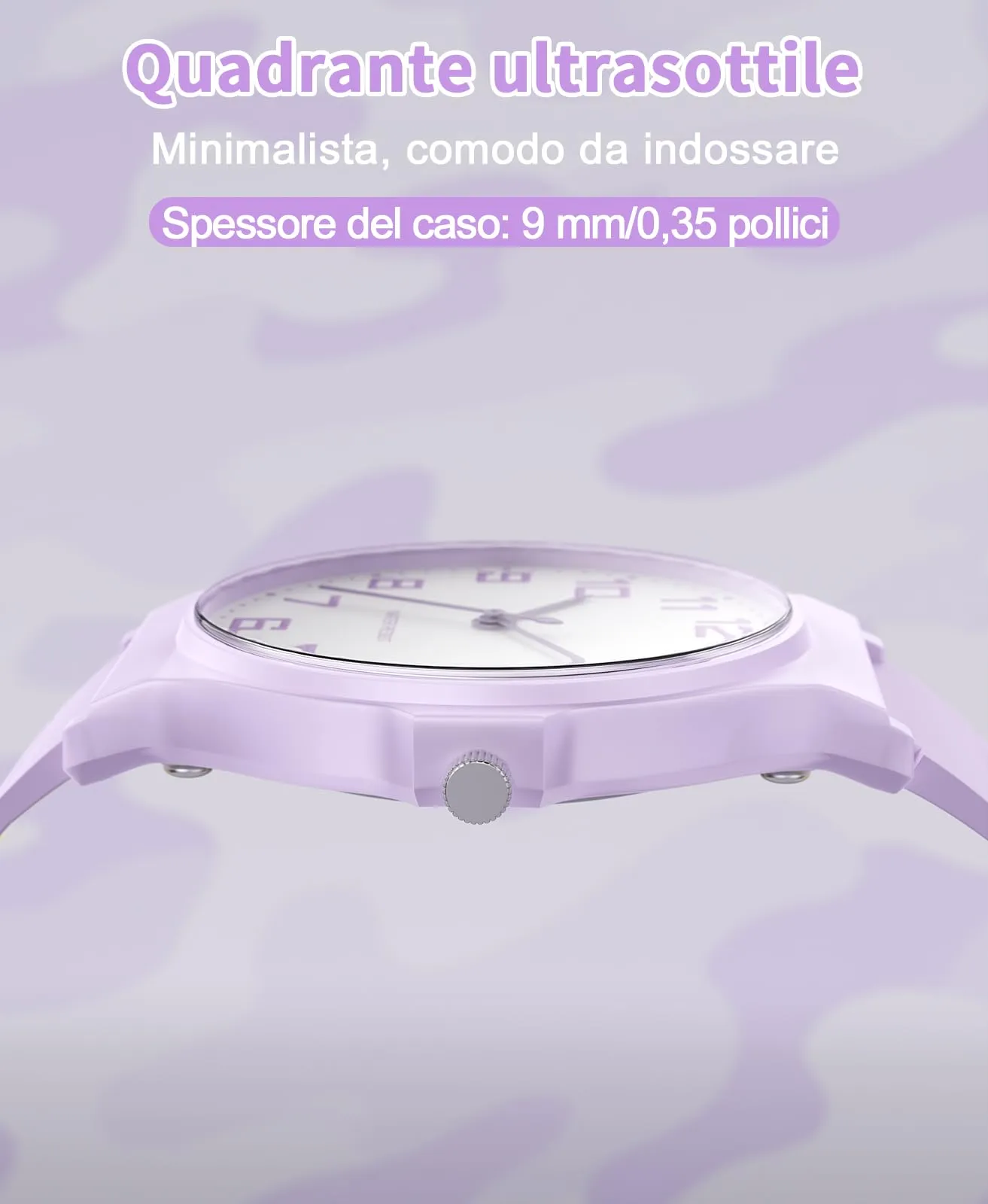 TENOCK Orologio Analogico per Bambini TEN-1010L, Impermeabile 3ATM, Cinturino in Silicone, 5-15 Anni - immagine 3