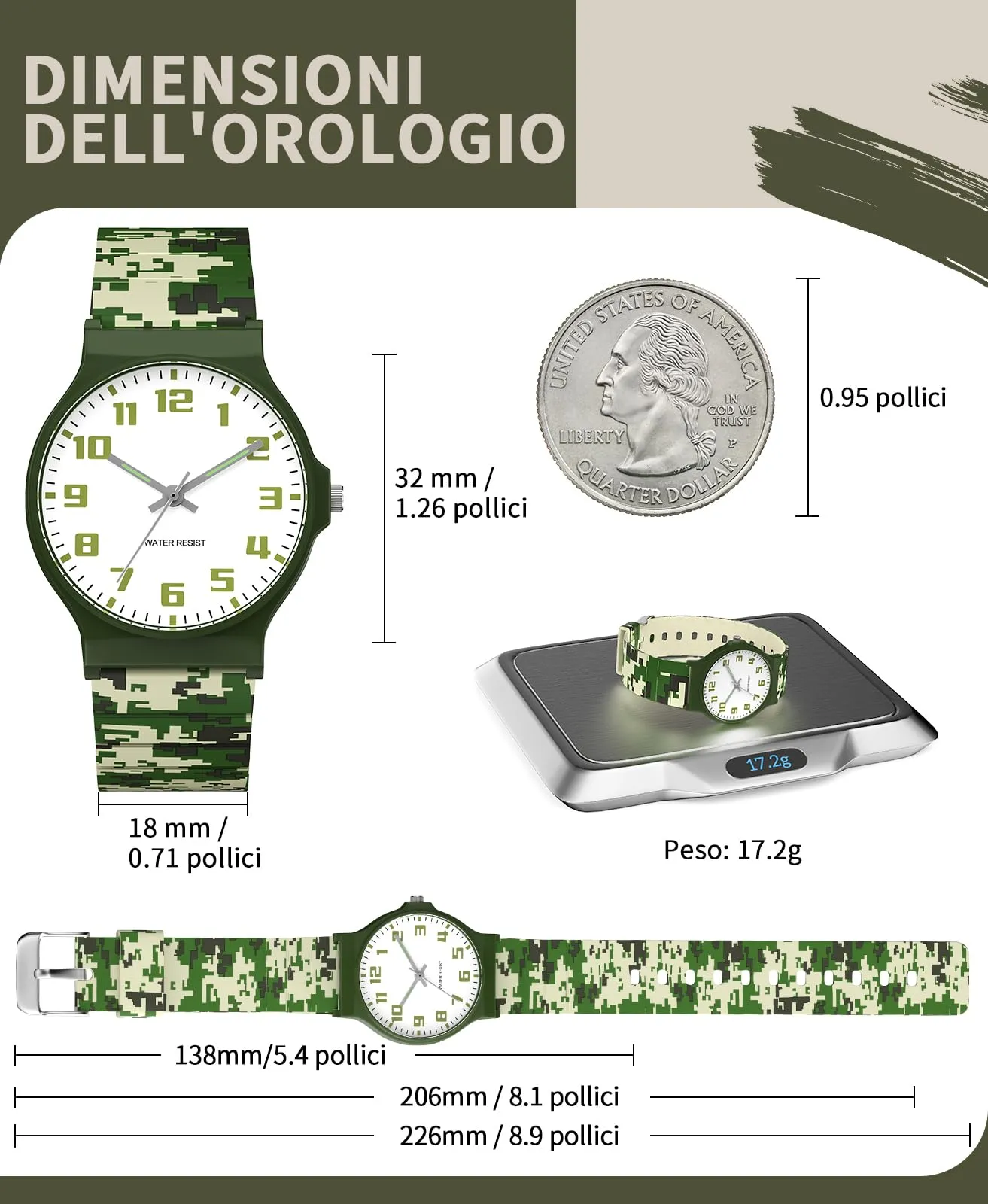 TENOCK Orologio analogico per bambini TEN-1010L, Impermeabile 3ATM, Cinturino in silicone, 5-15 anni - immagine 4
