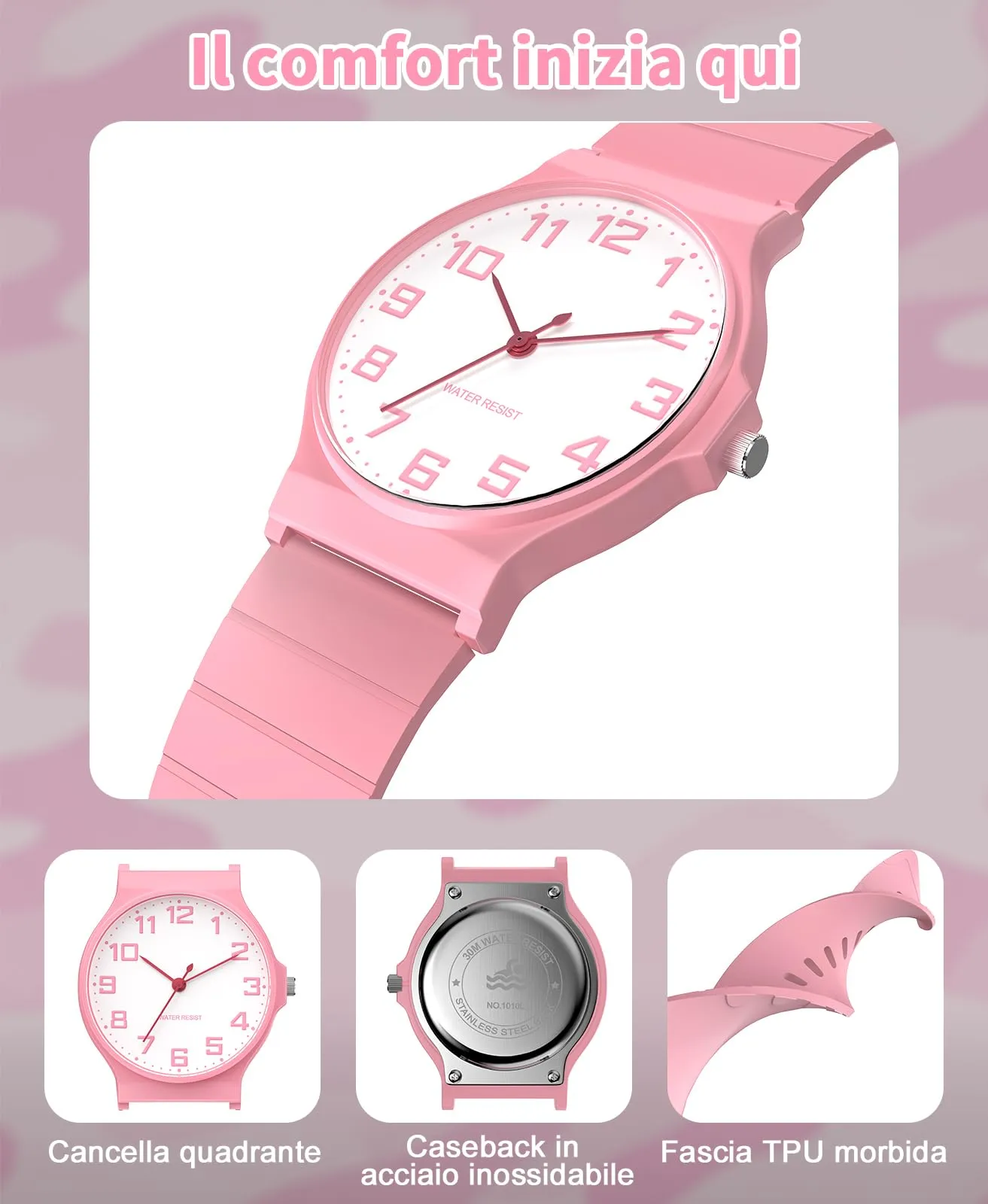 TENOCK Orologio Analogico per Bambini 30m TEN-1010L - immagine 2