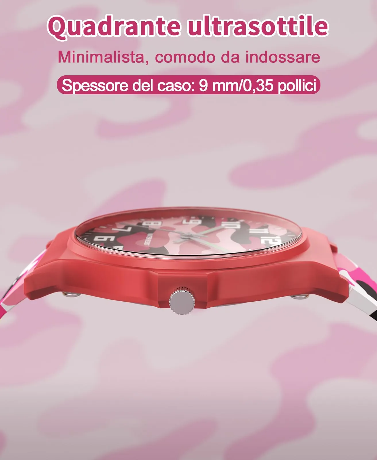 TENOCK Orologio Analogico per Bambini 5-15 Anni, Impermeabile 3ATM, Cinturino in Silicone, TEN-1010L - immagine 3