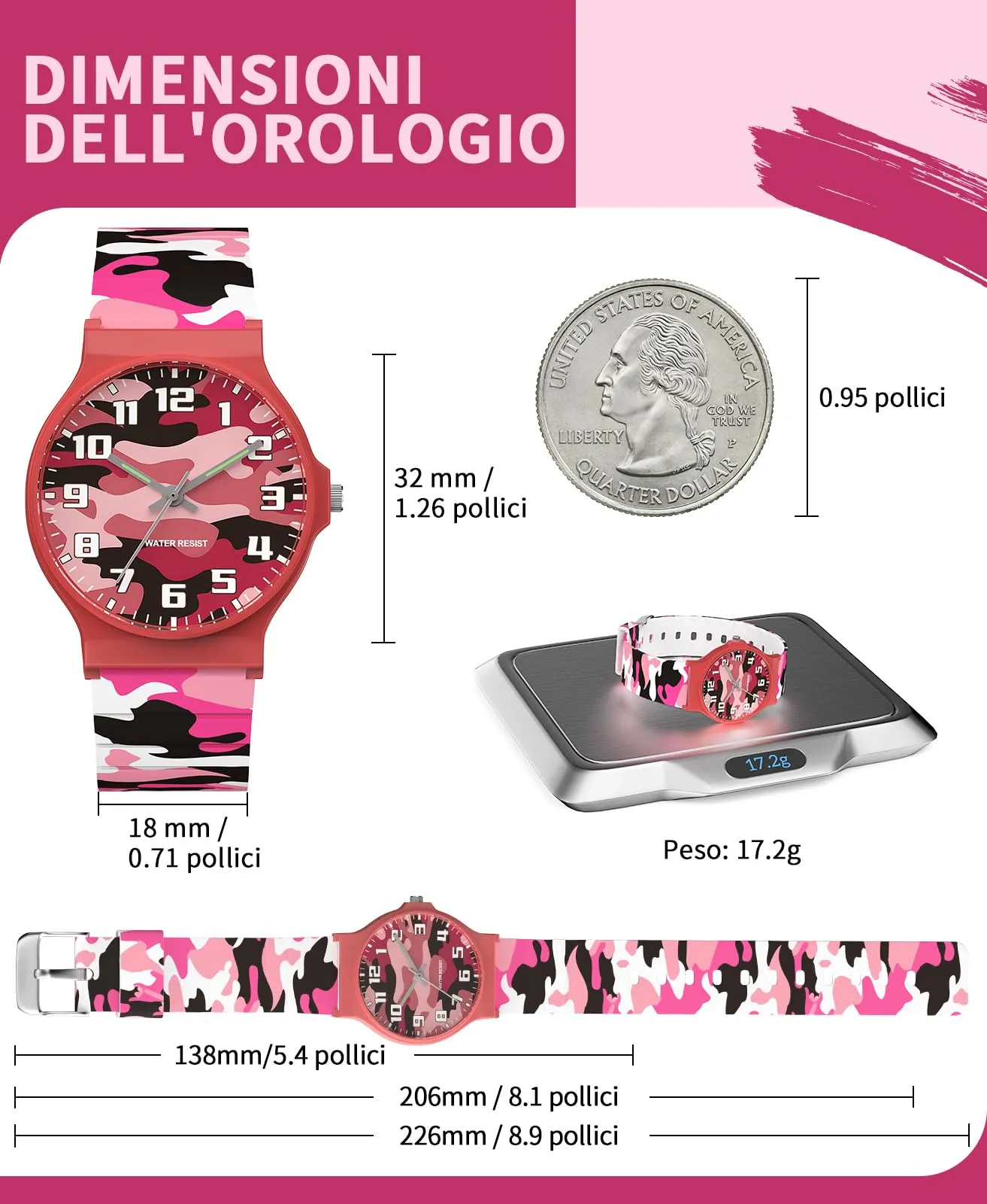 TENOCK Orologio Analogico per Bambini 5-15 Anni, Impermeabile 3ATM, Cinturino in Silicone, TEN-1010L - immagine 4