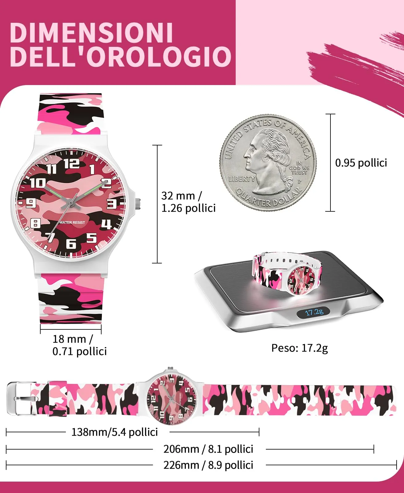 TENOCK Orologio analogico per bambini 30m TEN-1010L - immagine 4