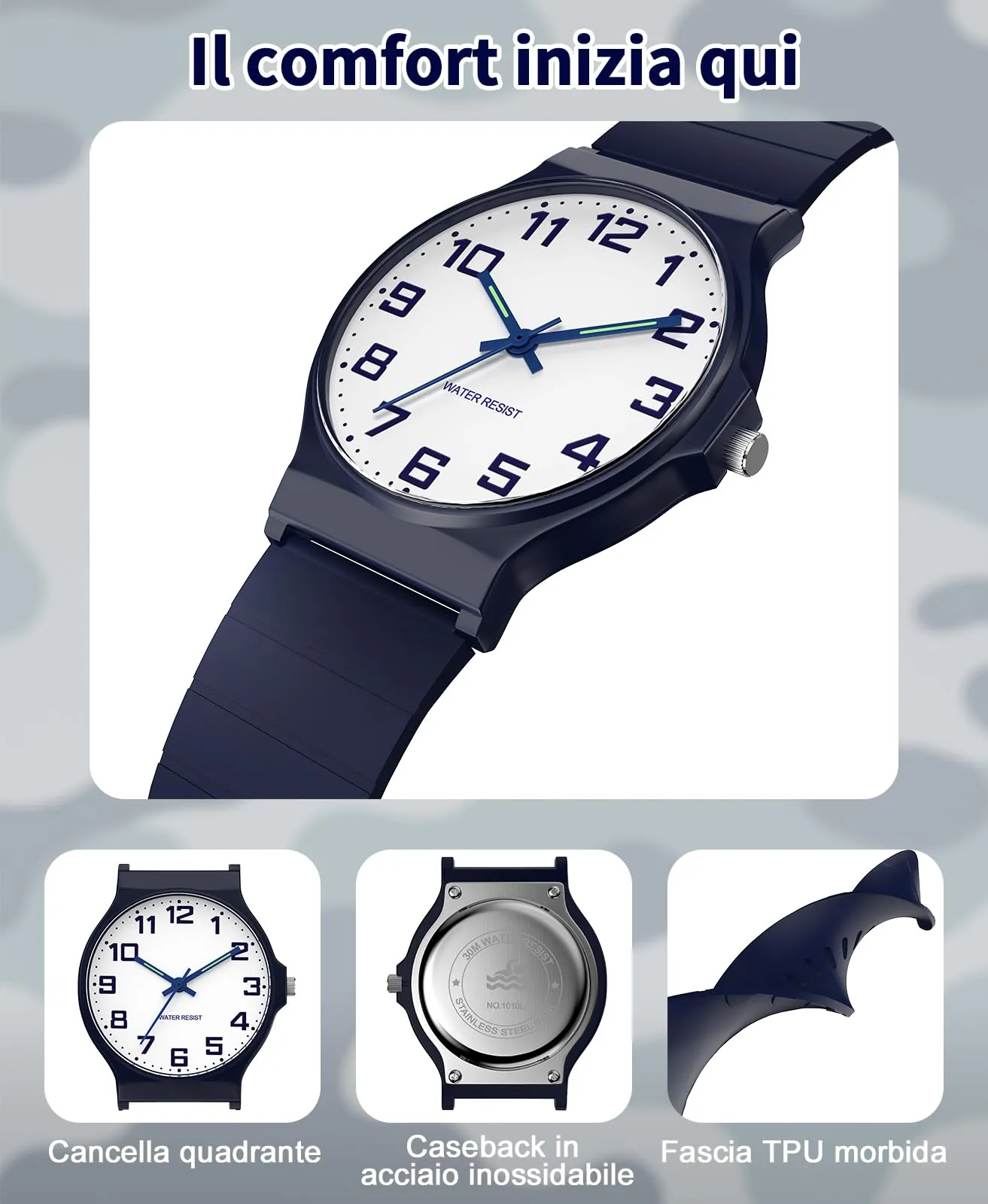 TENOCK Orologio Analogico per Bambini 3ATM TEN-1010L - immagine 2
