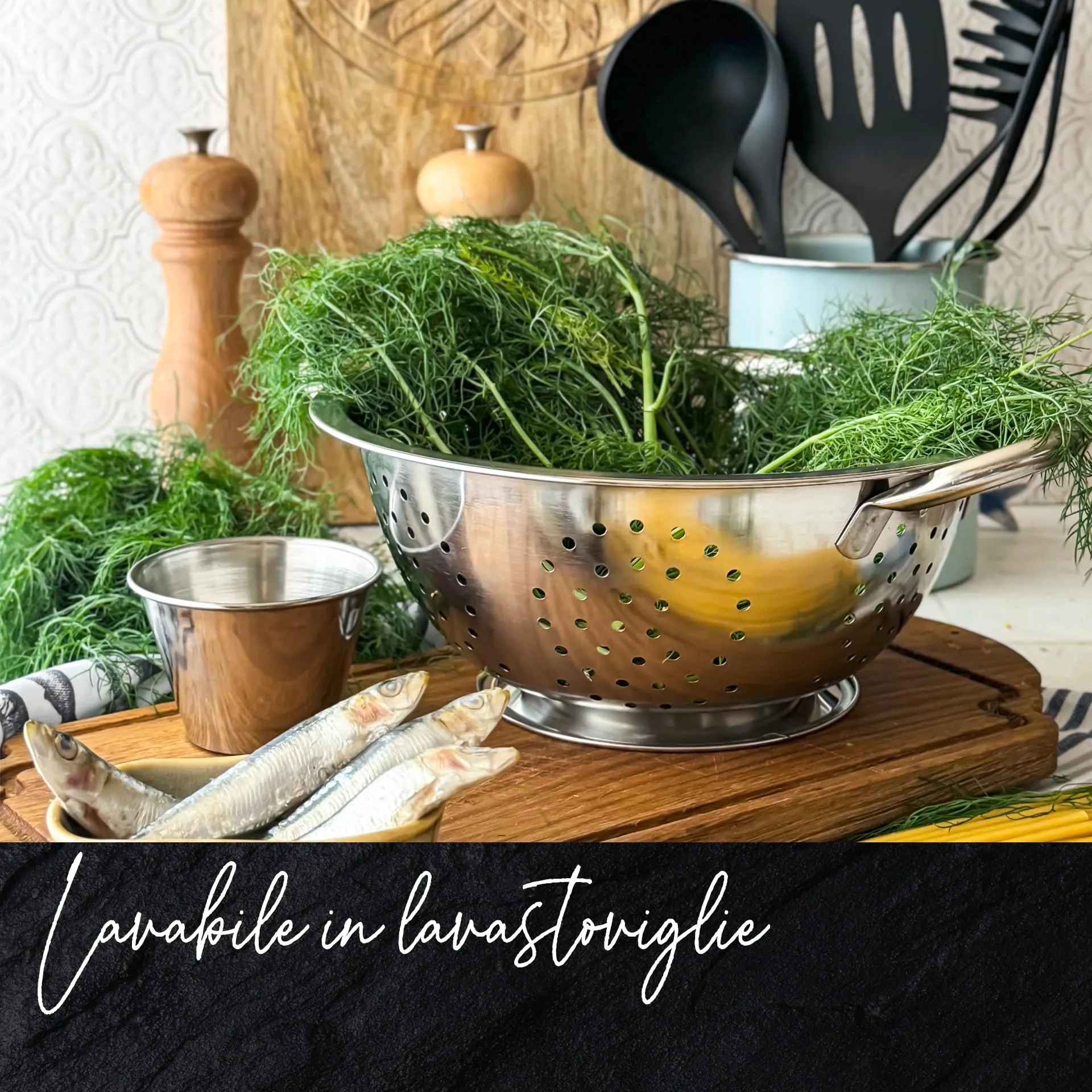 Fackelmann Set Scolapasta 20 e 24 cm in Acciaio Inossidabile - immagine 5