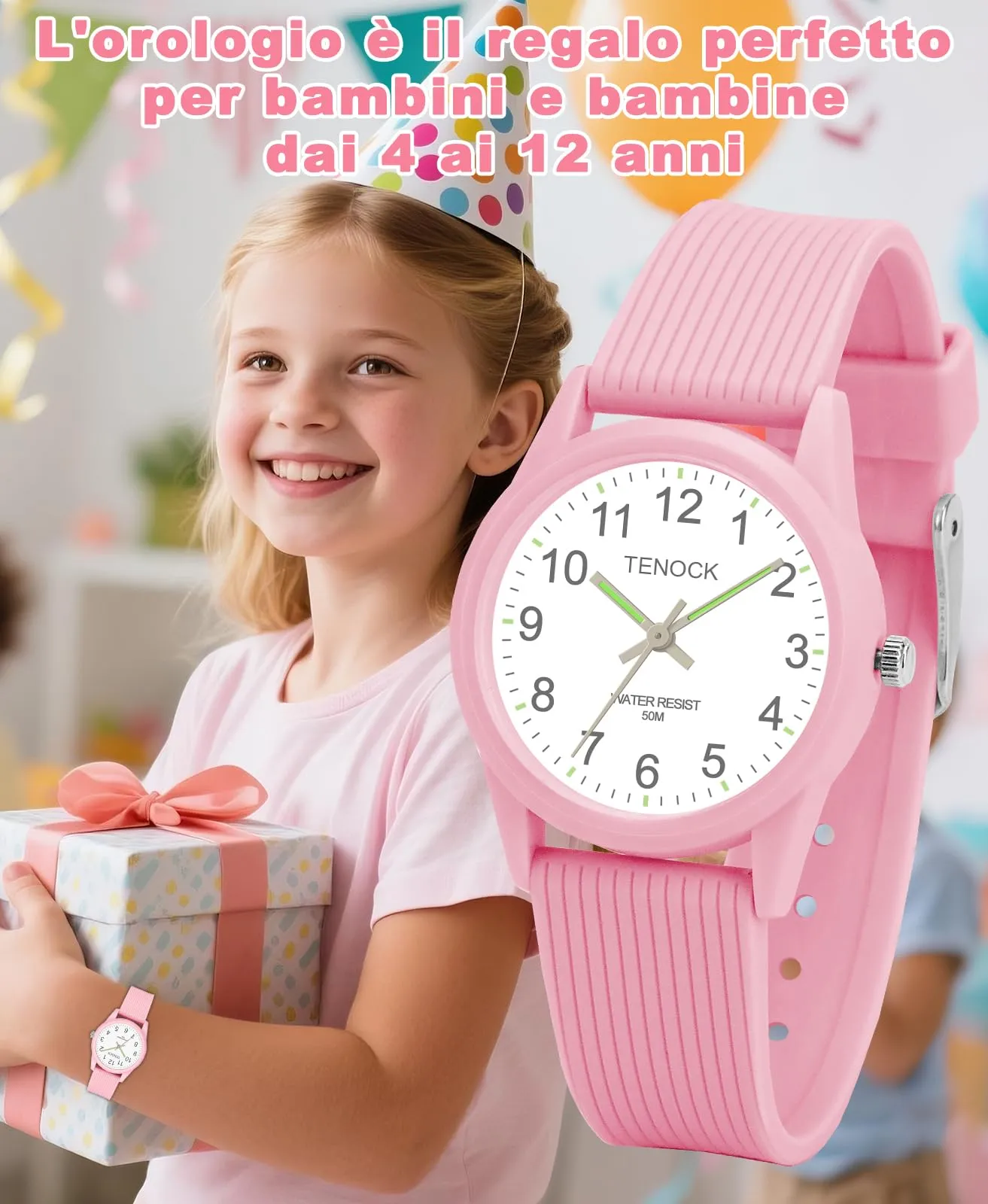 TENOCK Orologio Analogico per Bambini, Impermeabile 50M, Età 4-12 anni, SD6088 - immagine 6