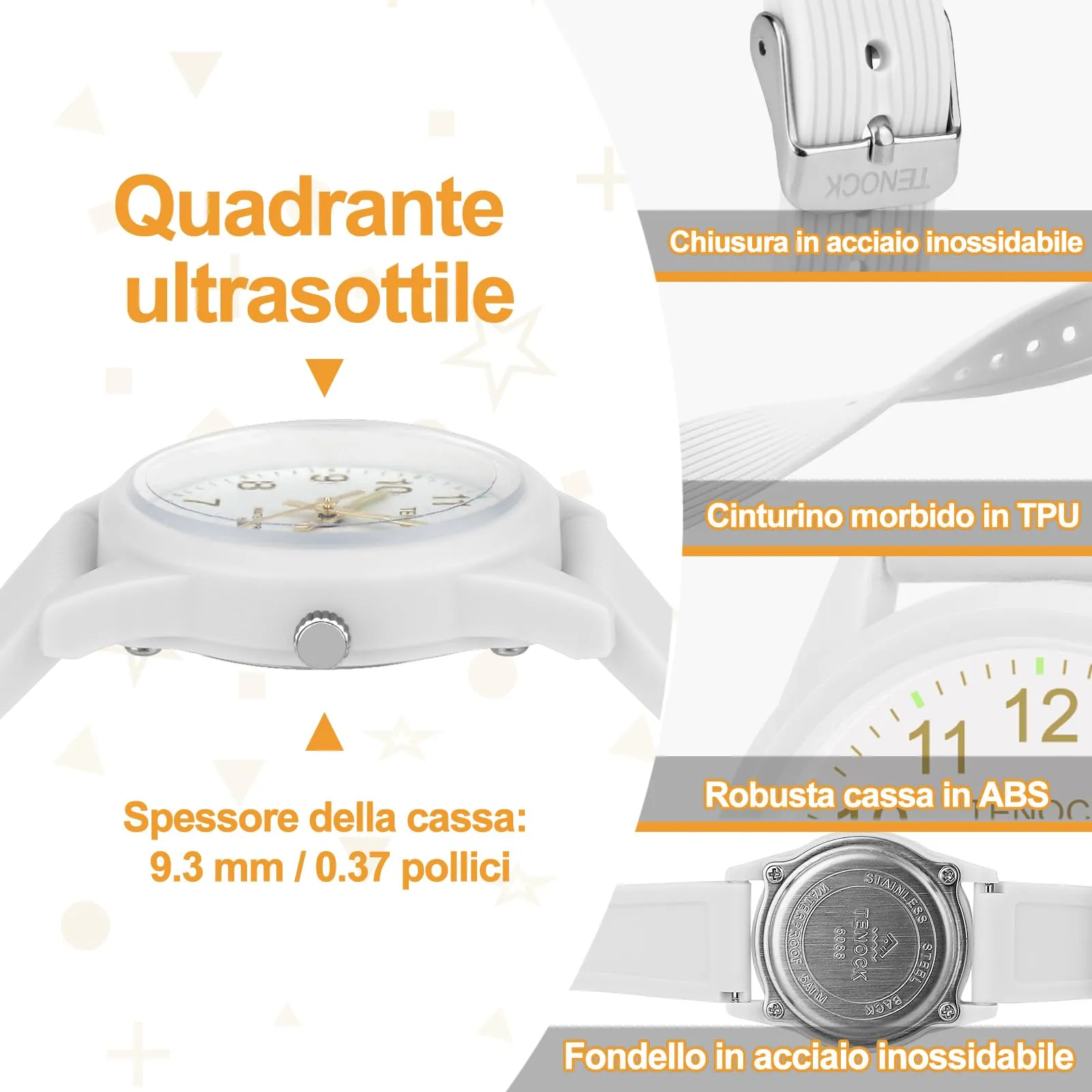 TENOCK Orologio Analogico per Bambini, 50M Impermeabile, per Età 4-12 Anni - immagine 5