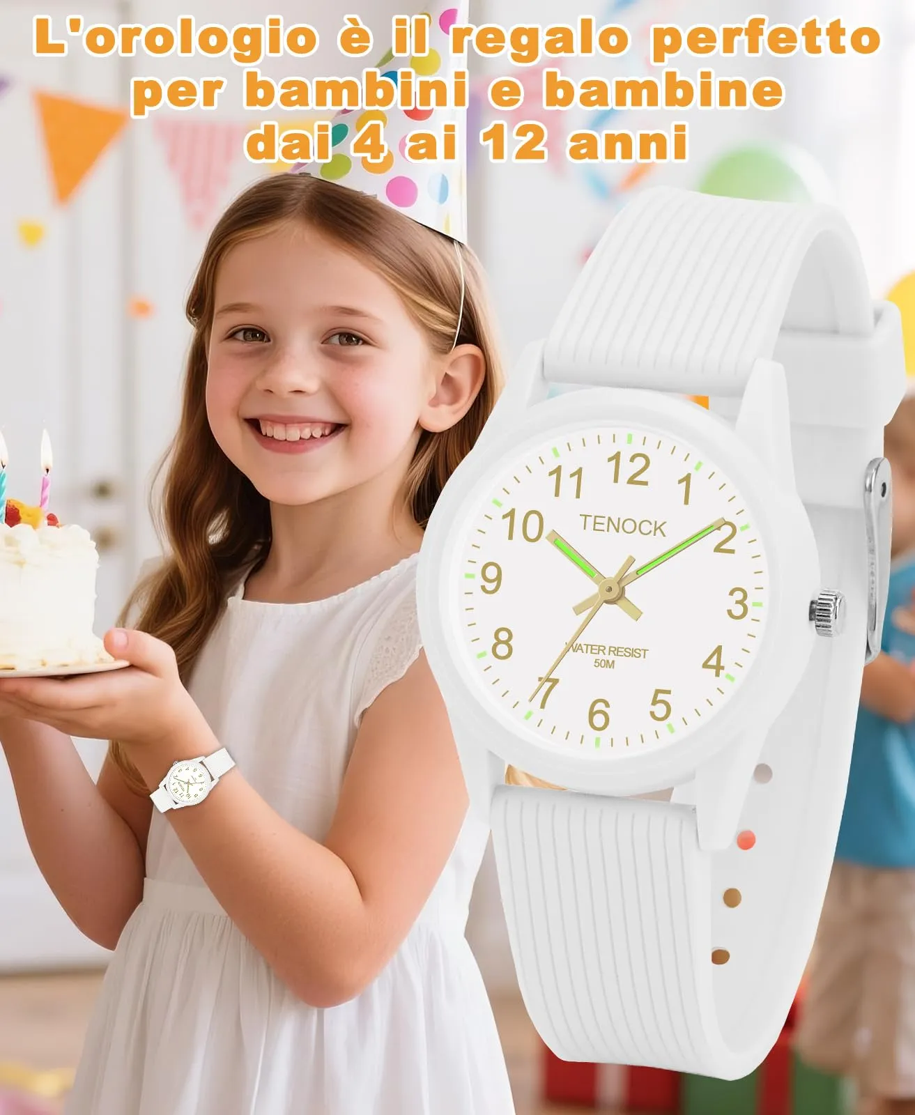 TENOCK Orologio Analogico per Bambini, 50M Impermeabile, per Età 4-12 Anni - immagine 6