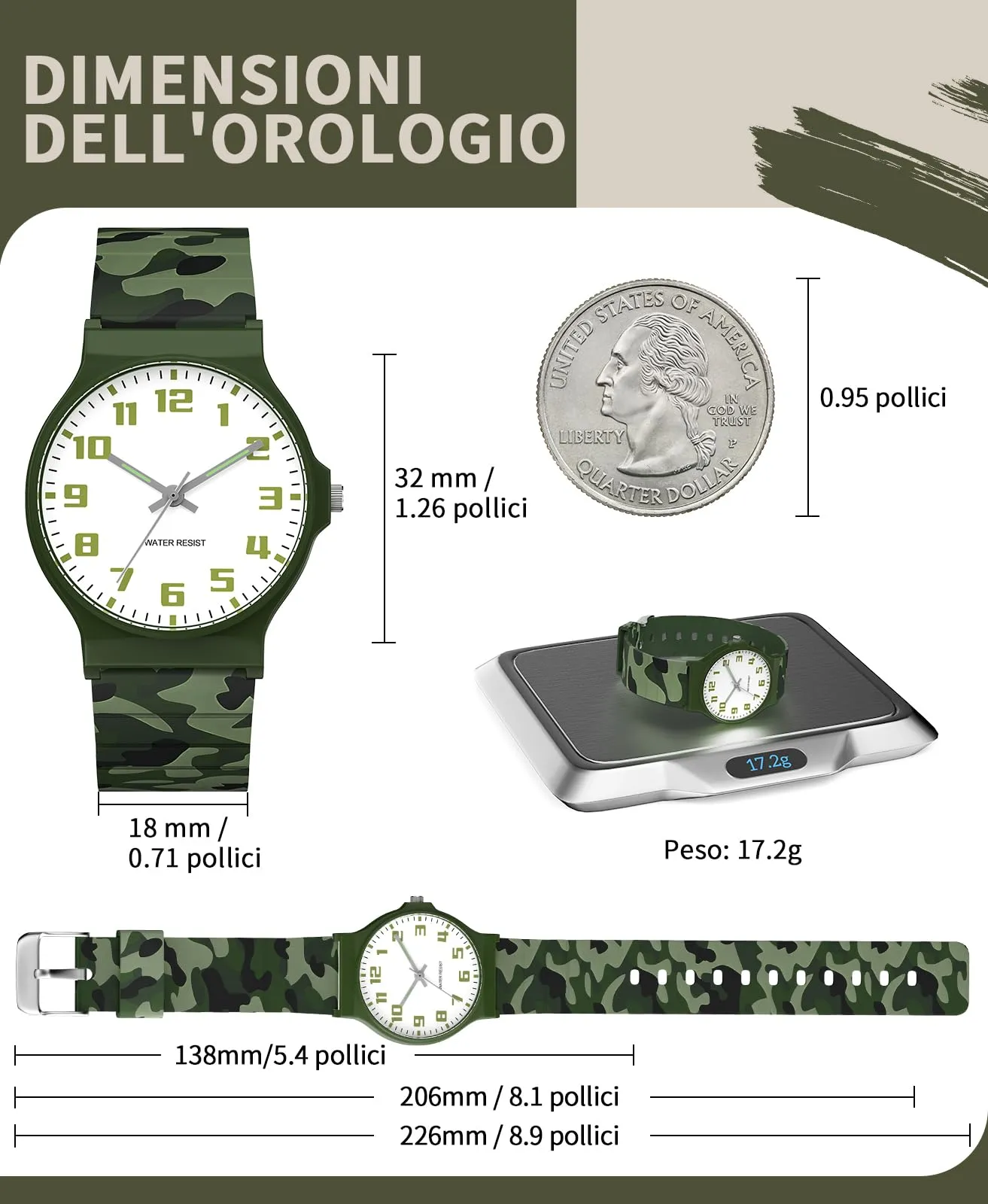 TENOCK Orologio Analogico per Bambini 5-15 Anni, Impermeabile 3ATM, Cinturino in Silicone, TEN-1010L - immagine 4