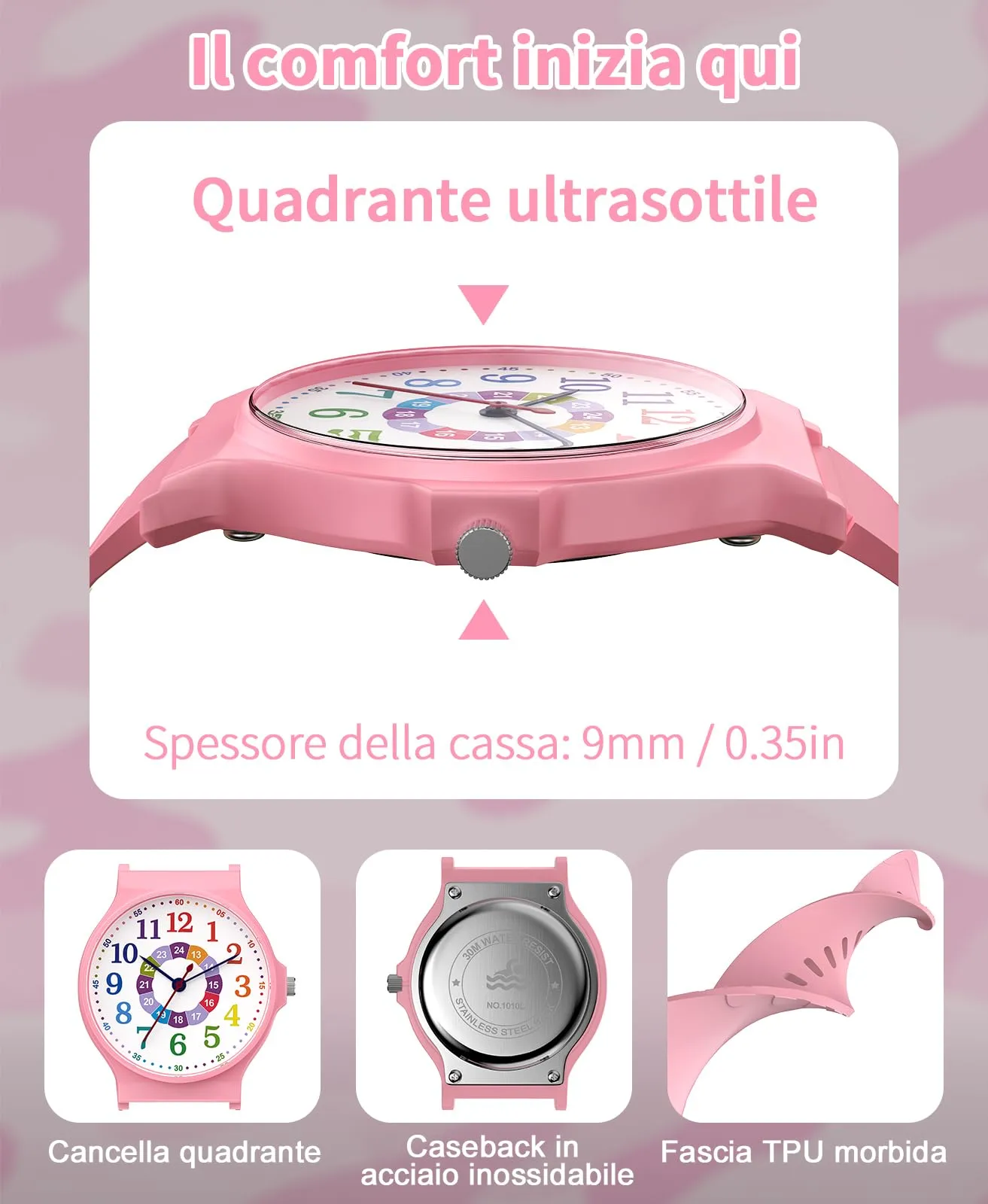TENOCK Orologio Analogico per Bambini 3ATM TEN-1010L - immagine 2