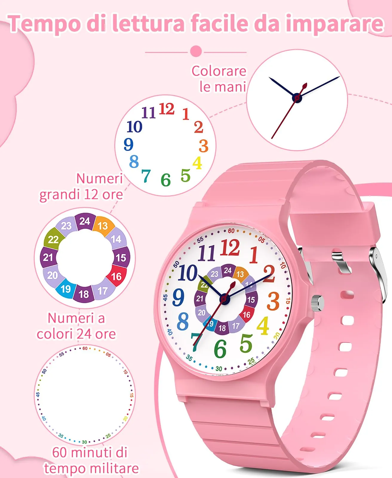 TENOCK Orologio Analogico per Bambini 3ATM TEN-1010L - immagine 3