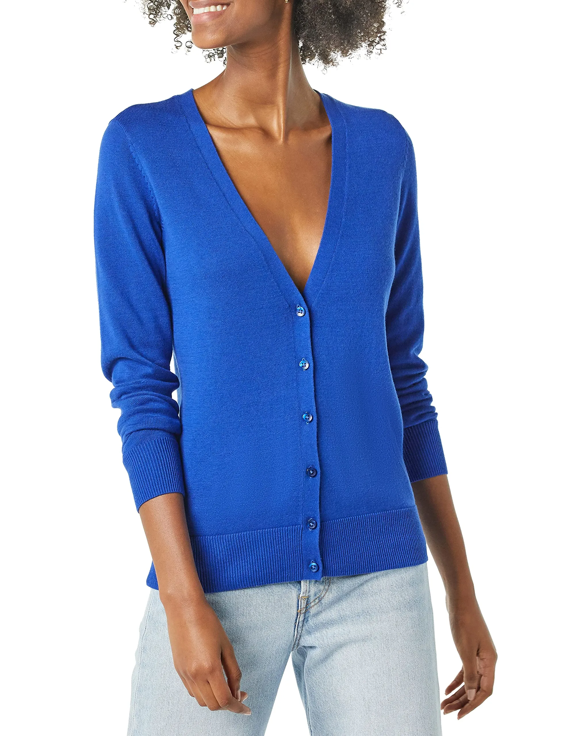 Amazon Essentials Felpa Cardigan Leggera Donna, Bluette, XS - immagine 1