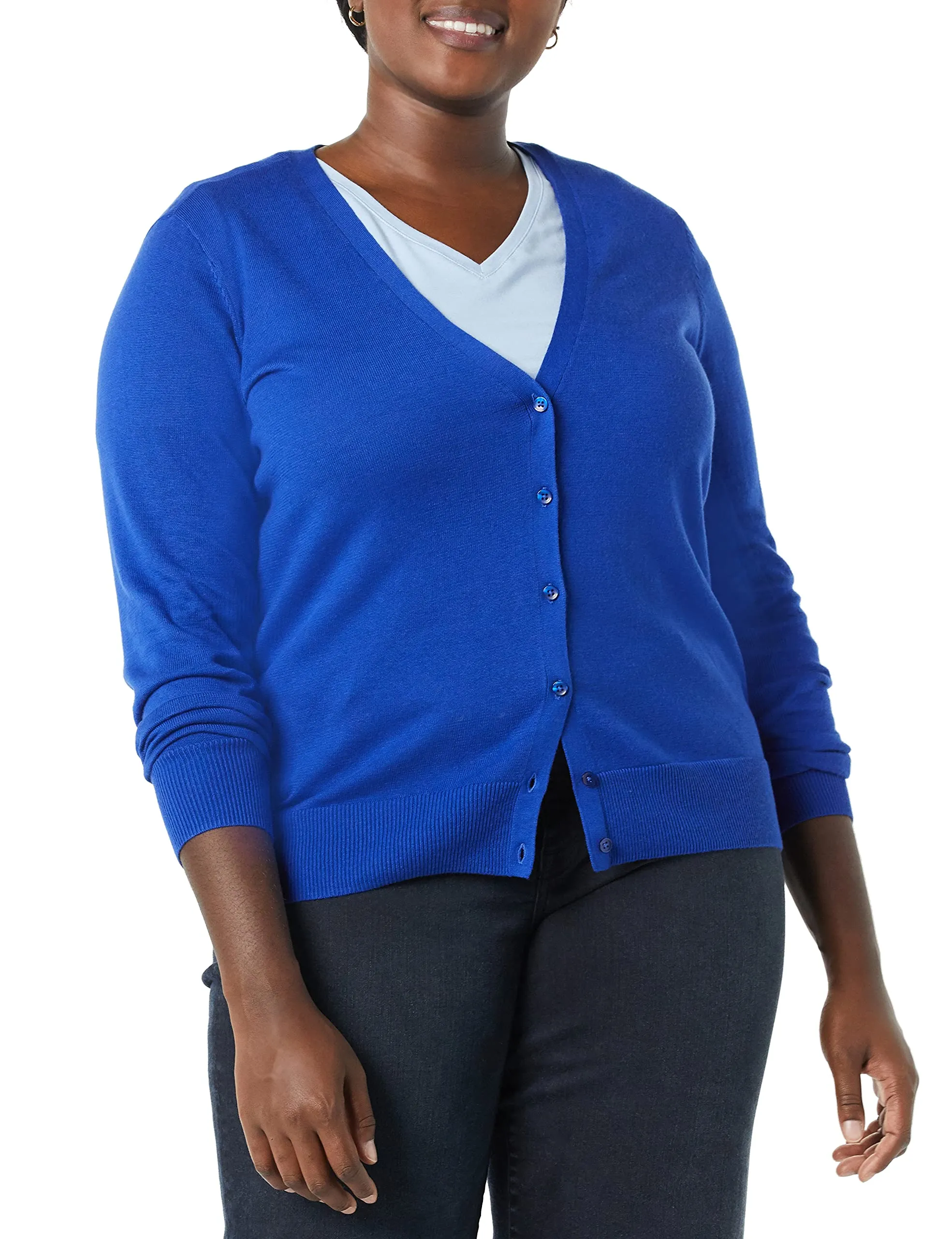 Amazon Essentials Felpa Cardigan Leggera Donna, Bluette, XS - immagine 4