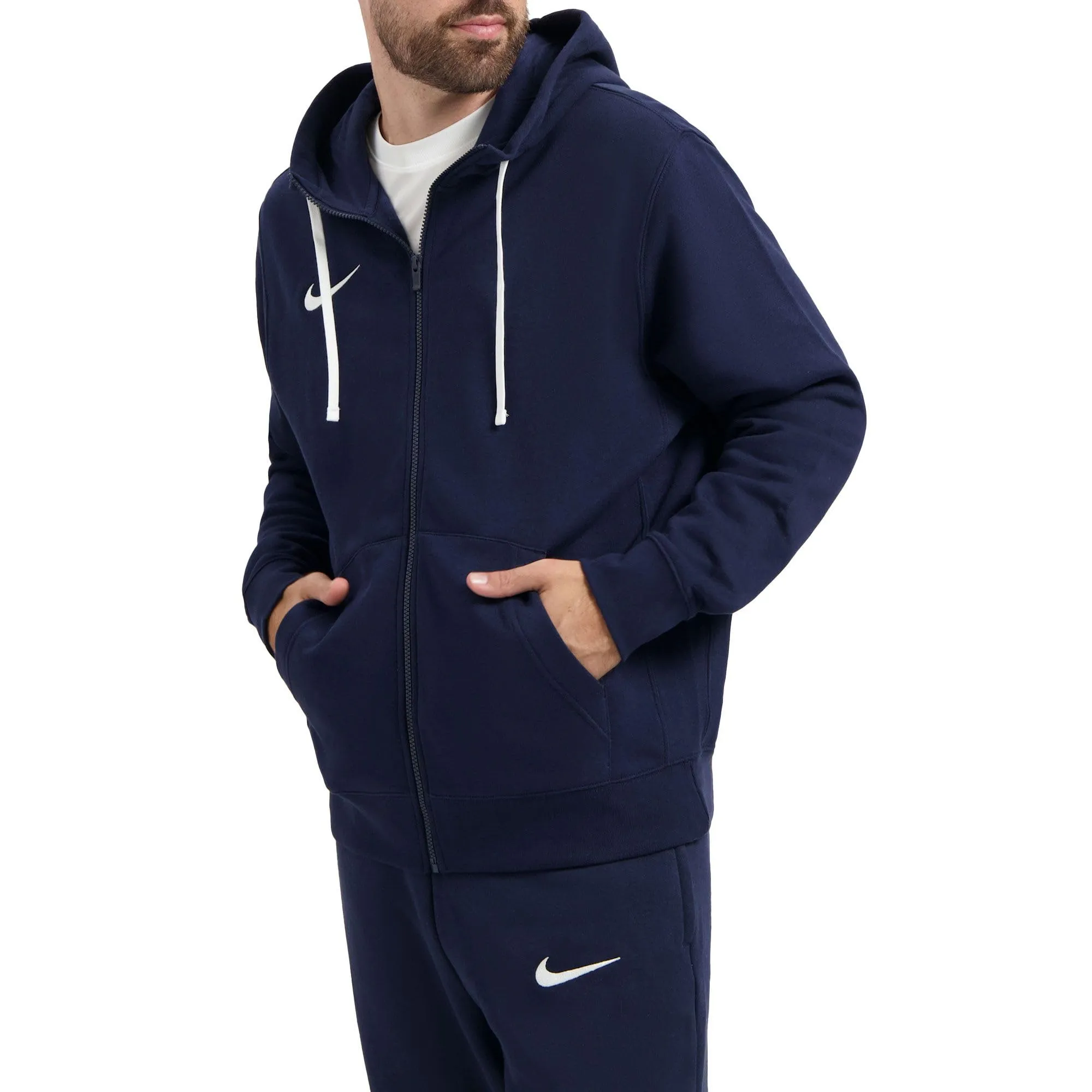 Nike Men's Park20 Full-Zip Fleece Hoodie, Obsidian/White, L - immagine 2