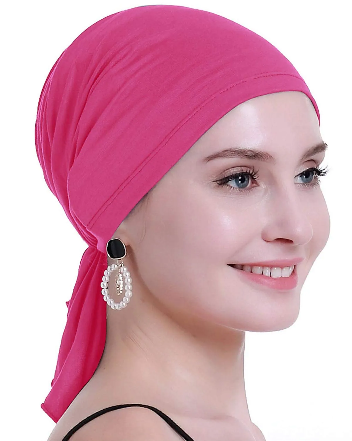osvyo Copricapo in bambù per chemioterapia da donna, turbante per perdita di capelli, Rosa Luce, Taglia unica - immagine 1