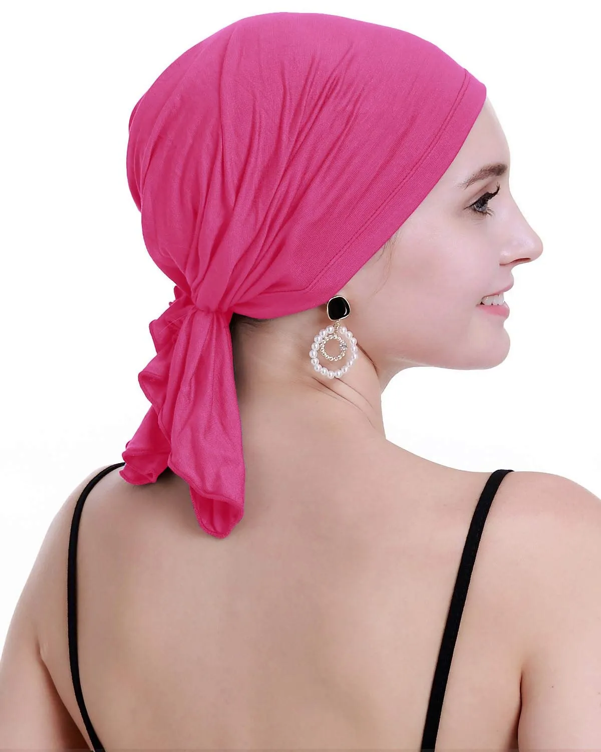 osvyo Copricapo in bambù per chemioterapia da donna, turbante per perdita di capelli, Rosa Luce, Taglia unica - immagine 6