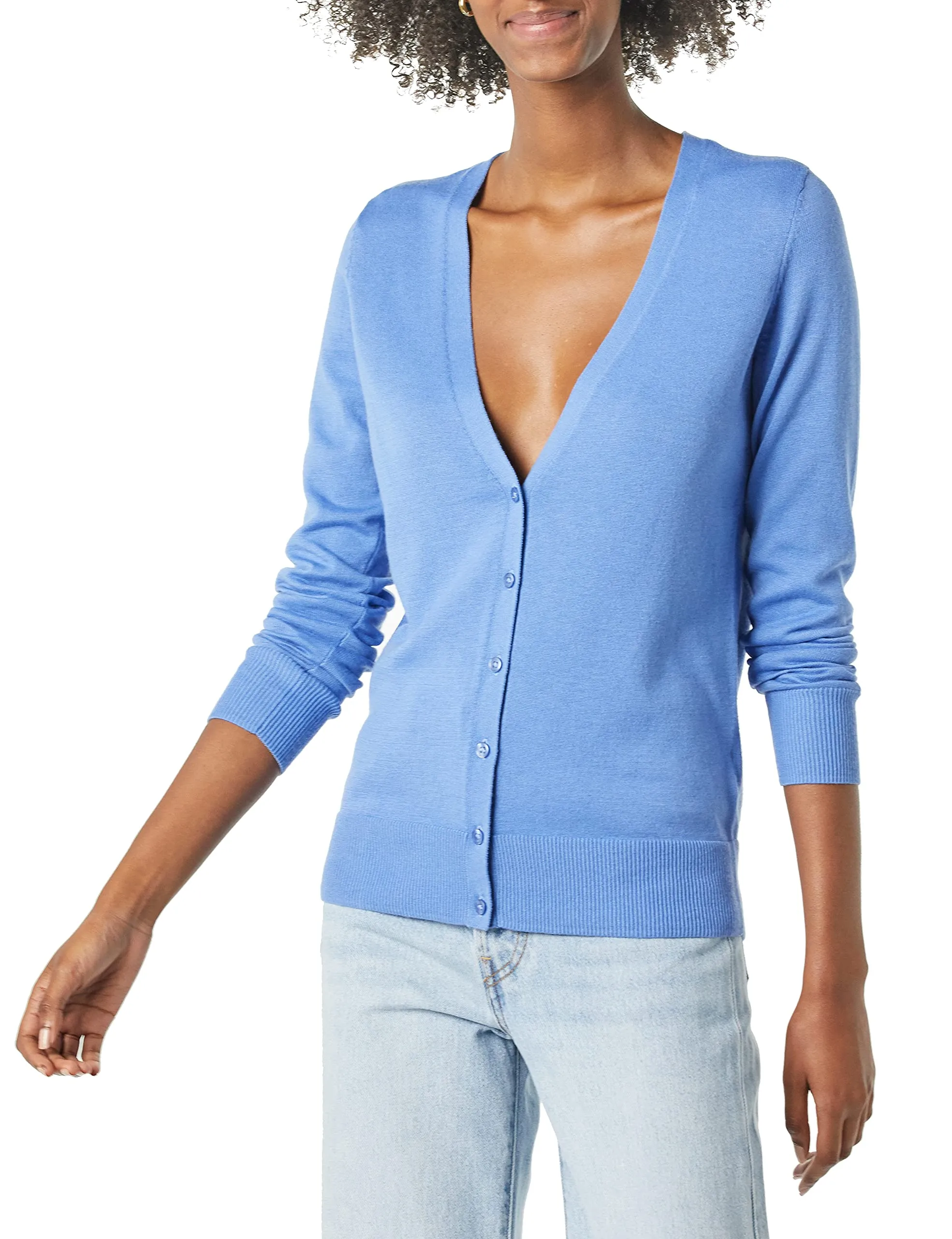 Amazon Essentials Felpa Cardigan Leggera Donna, Blu, XXL - immagine 1