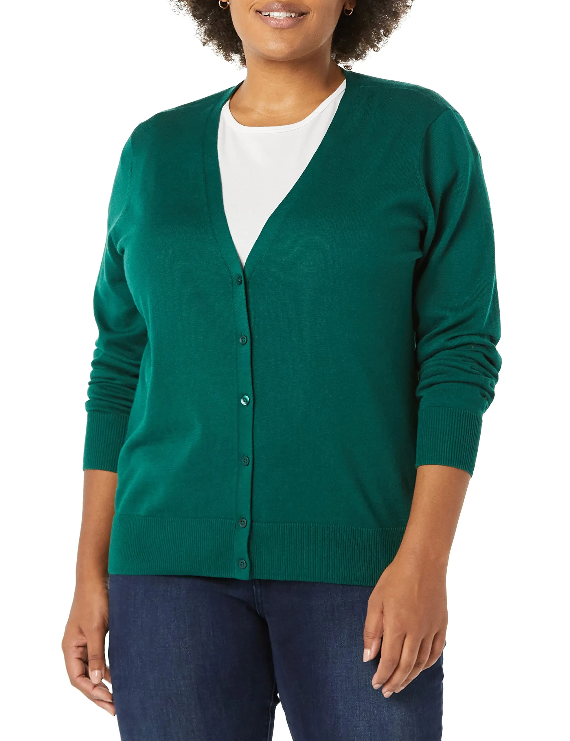 Amazon Essentials Felpa Cardigan Leggera Donna, Verde Scuro, XL - immagine 4