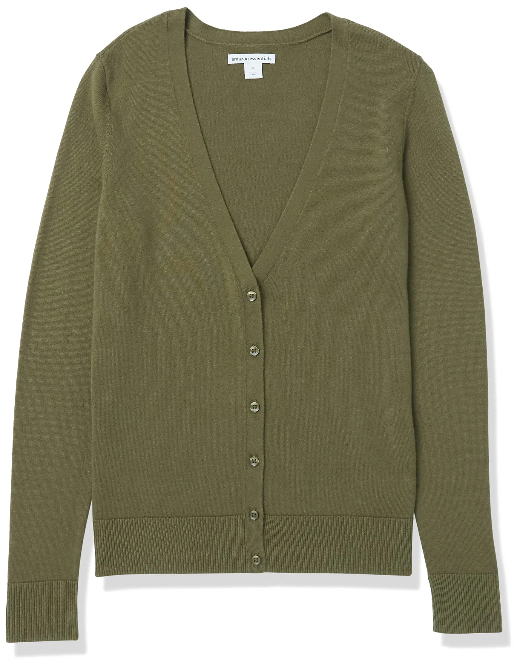 Amazon Essentials Felpa Cardigan Leggera Donna, Verde Oliva, XS - immagine 6