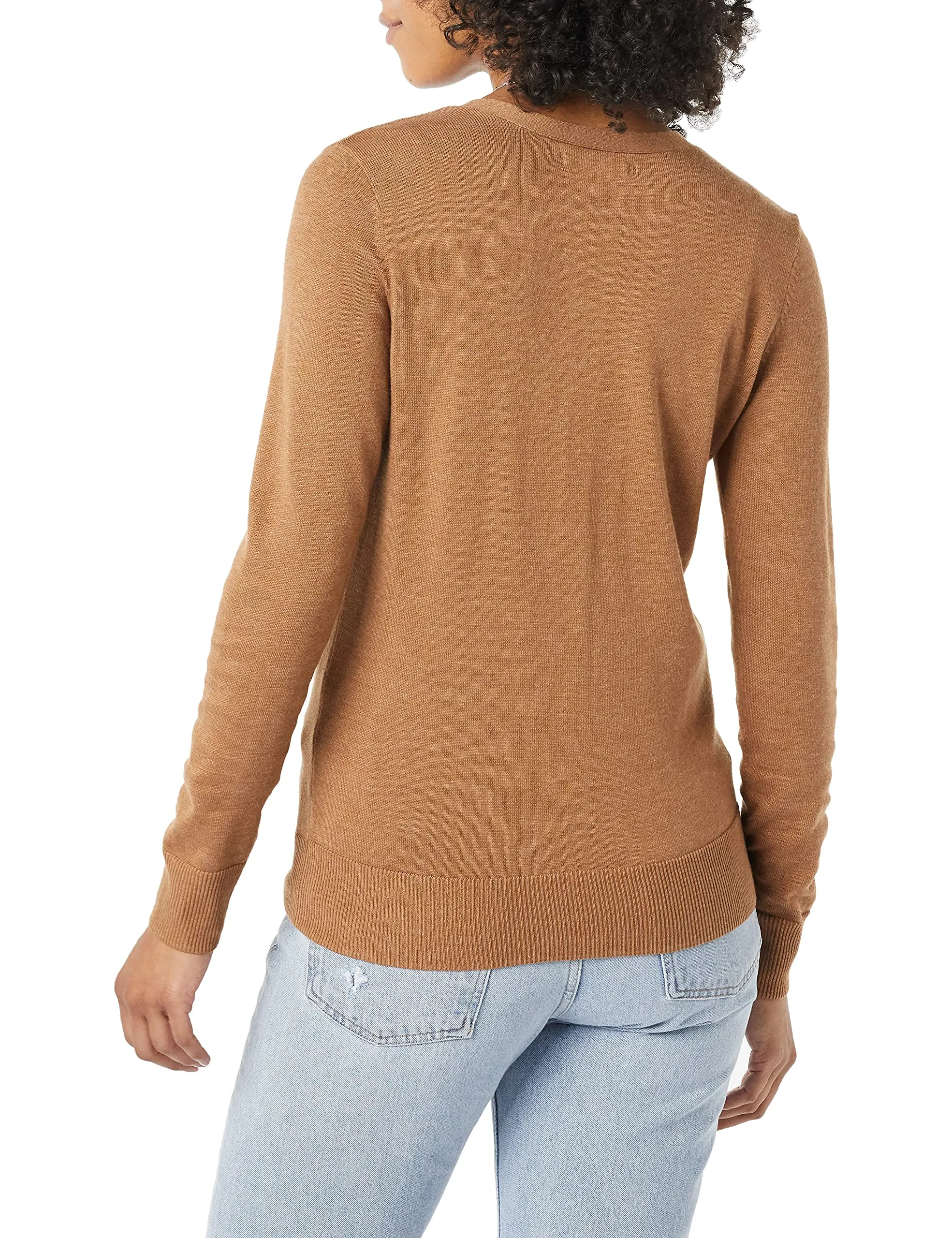 Amazon Essentials Felpa Cardigan Leggera Donna, Cammello Puntinato, XL - immagine 3