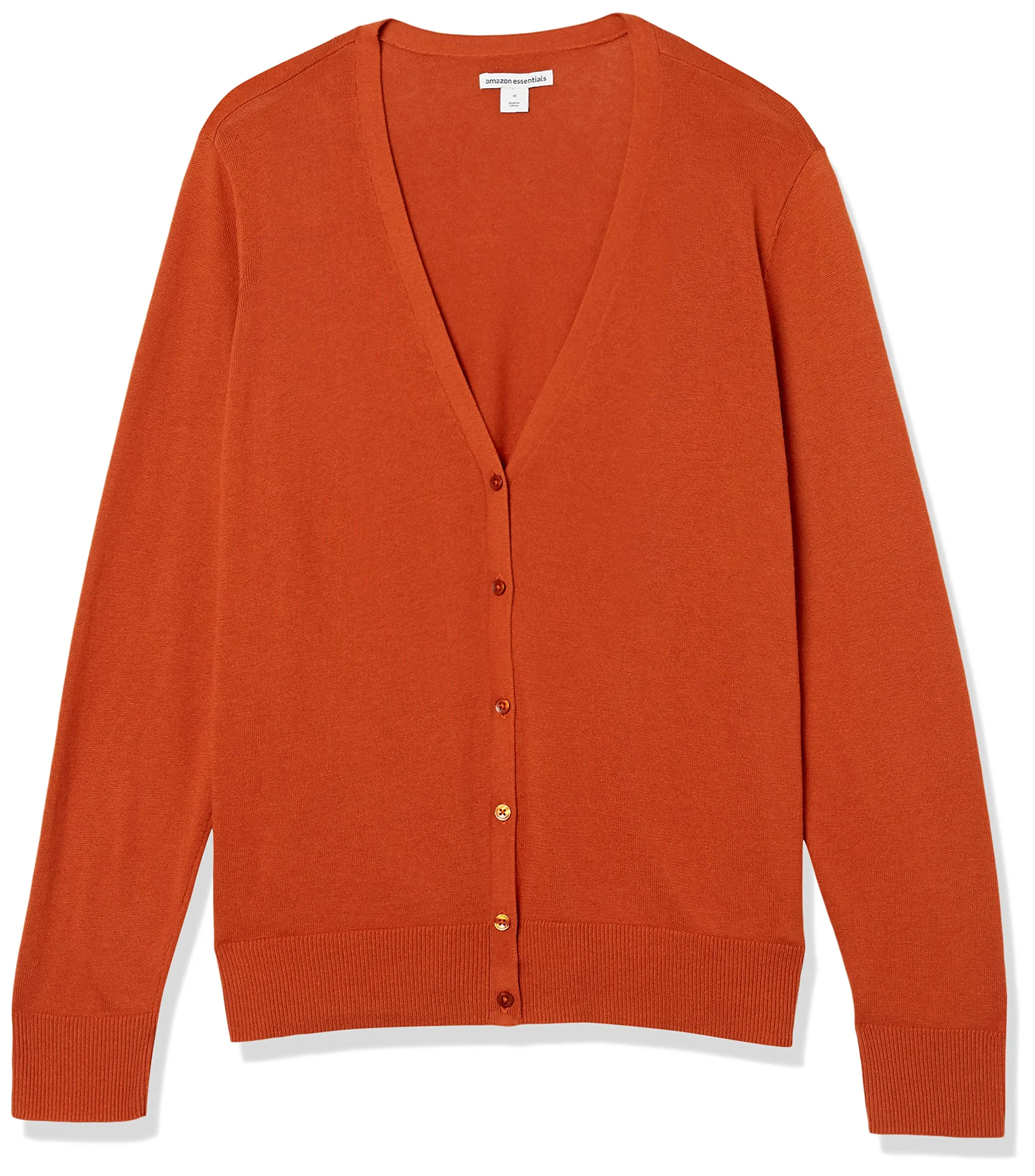 Amazon Essentials Felpa Cardigan Leggera Donna, Ruggine, S - immagine 7