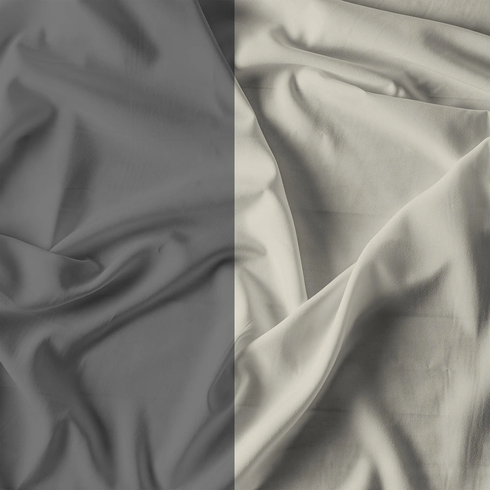 Italian Bed Linen Set Copripiumino 100% Cotone, 200x200 cm, Piazza e Mezza, Grigio Scuro/Panna - immagine 12