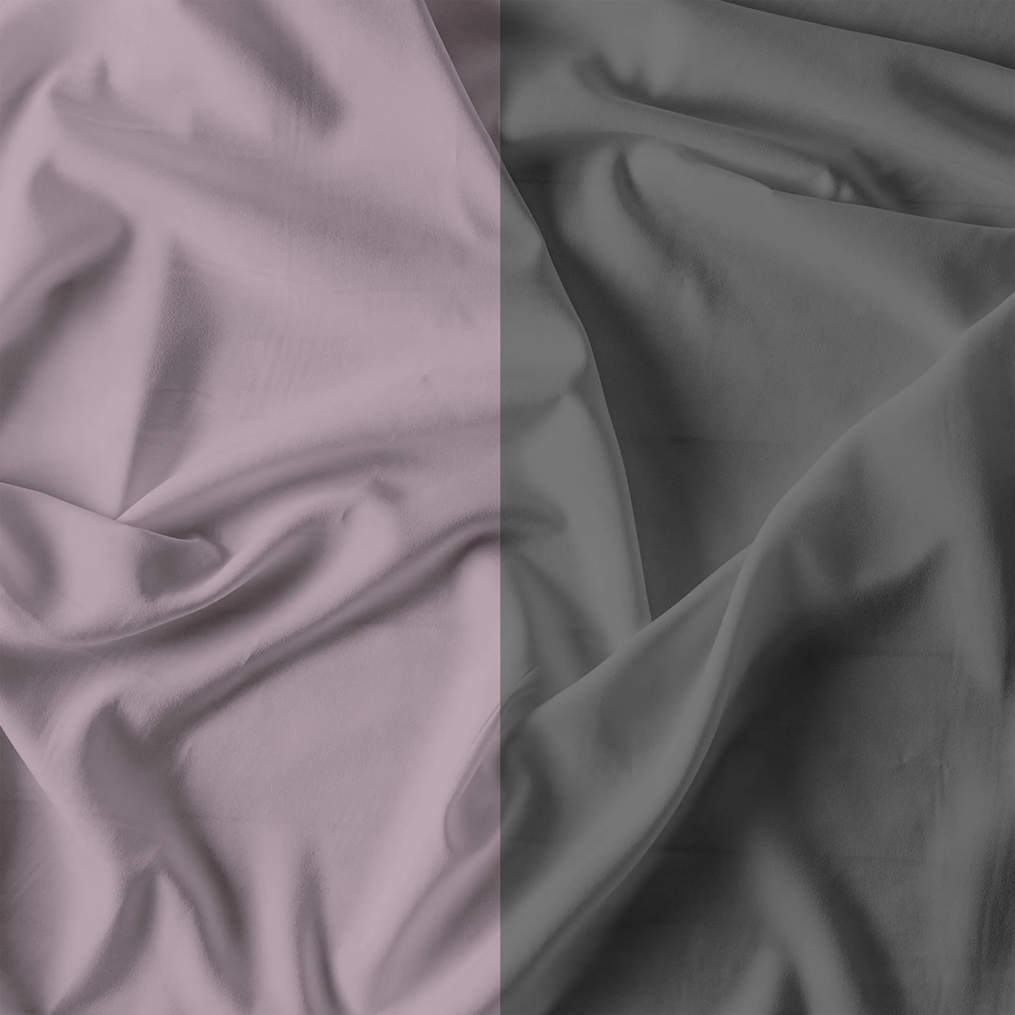 Italian Bed Linen Set Copripiumino 100% Cotone, 200x200 cm, Piazza e Mezza, Rosa Antico/Grigio Scuro - immagine 12