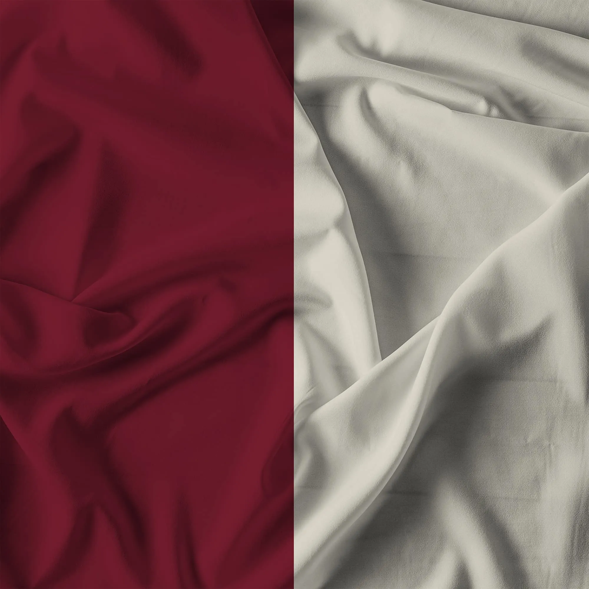 Italian Bed Linen Set Copripiumino 100% Cotone Natural Color, Singolo, 150x200 cm, Bordeaux/Panna - immagine 12