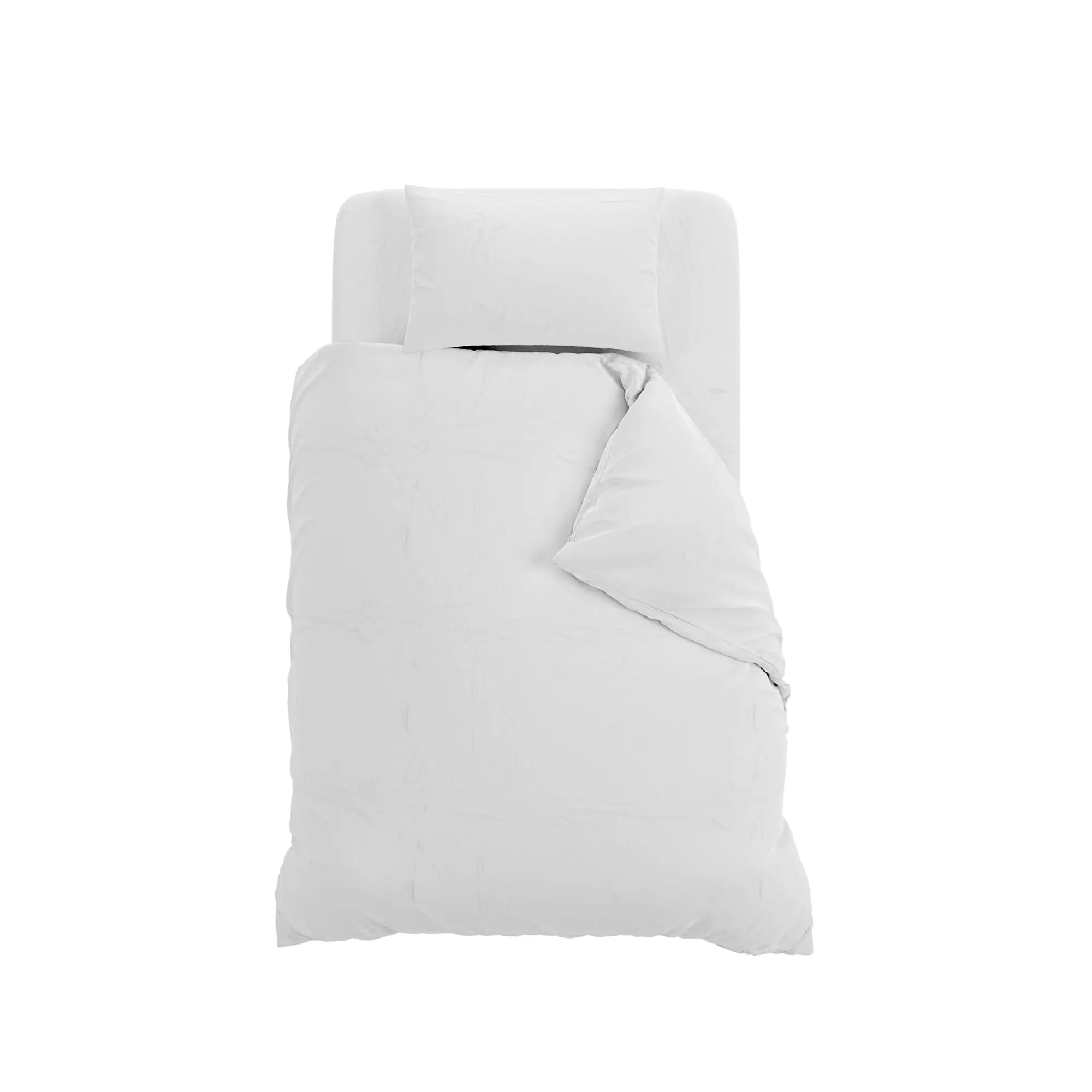 Italian Bed Linen Set Copripiumino 100% Cotone, Piazza e Mezza, 200x200 cm, Bianco/Bianco - immagine 10