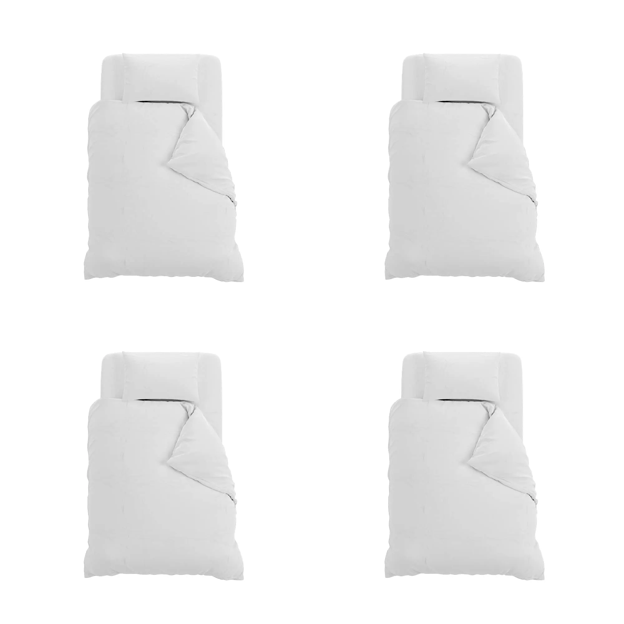 Italian Bed Linen Set Copripiumino 100% Cotone, Piazza e Mezza, 200x200 cm, Bianco/Bianco - immagine 11